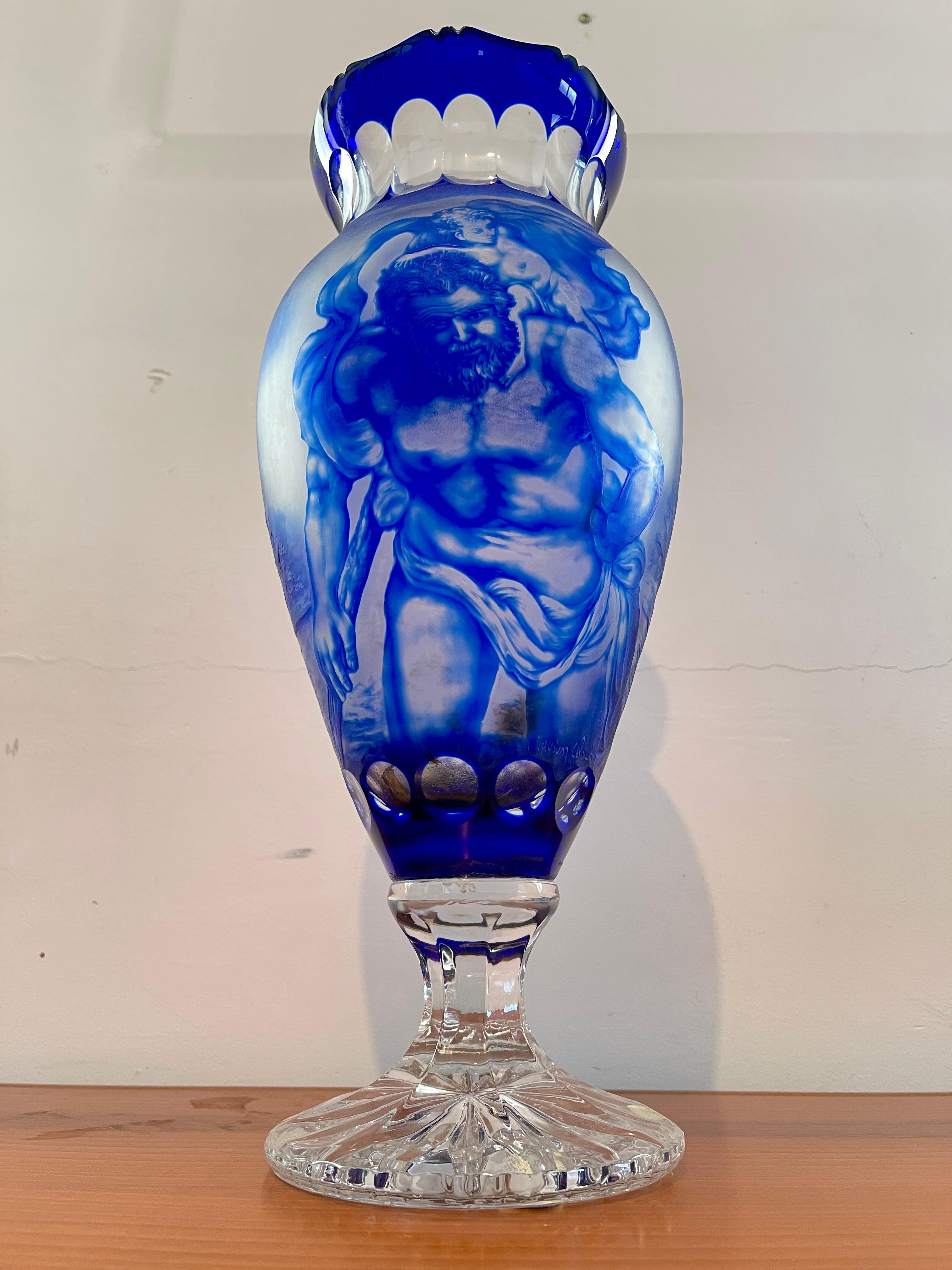 20th Century Vaso in cristallo bohemia Classici XX secolo in vendita