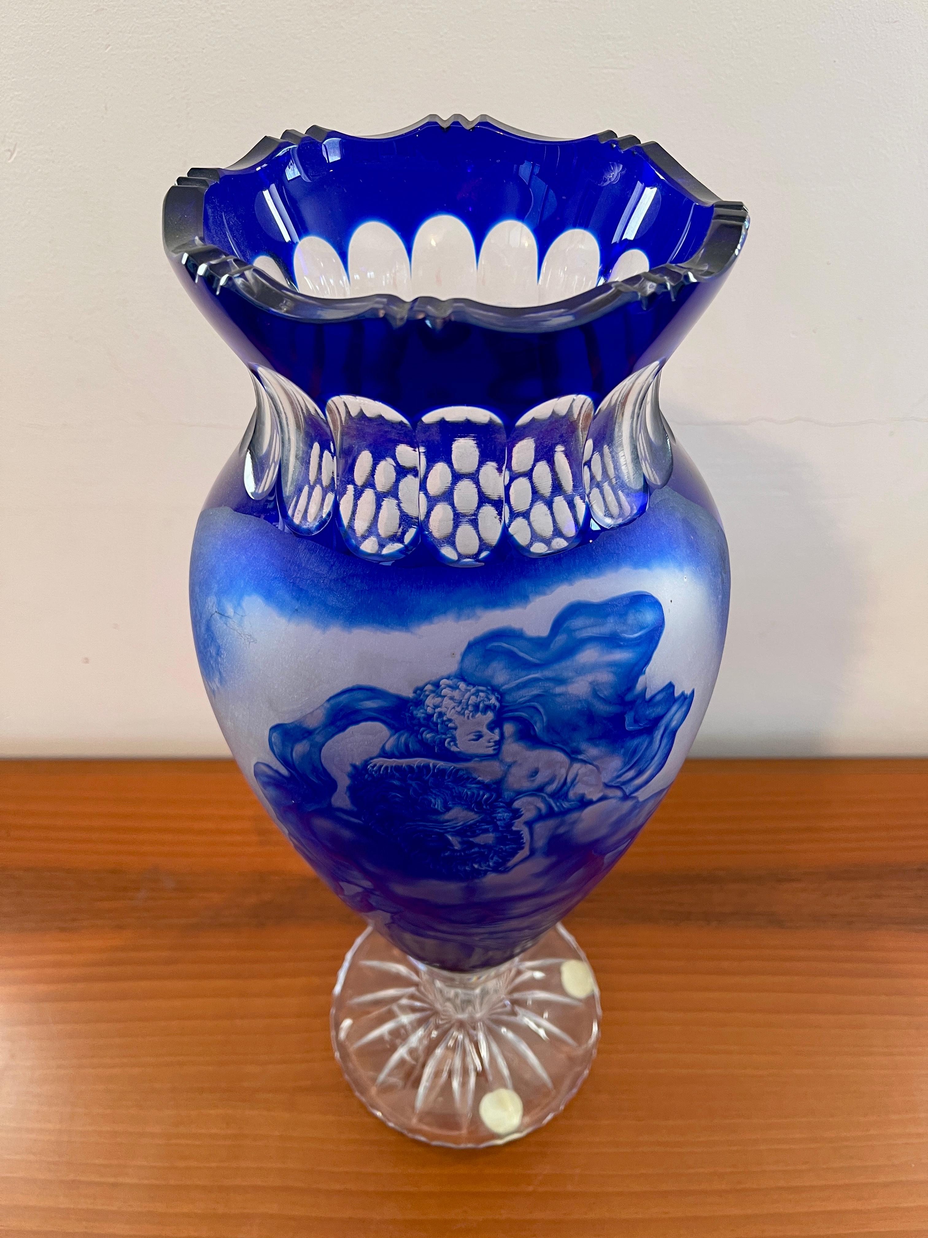 Vaso in cristallo bohemia Classici XX secolo in vendita 1