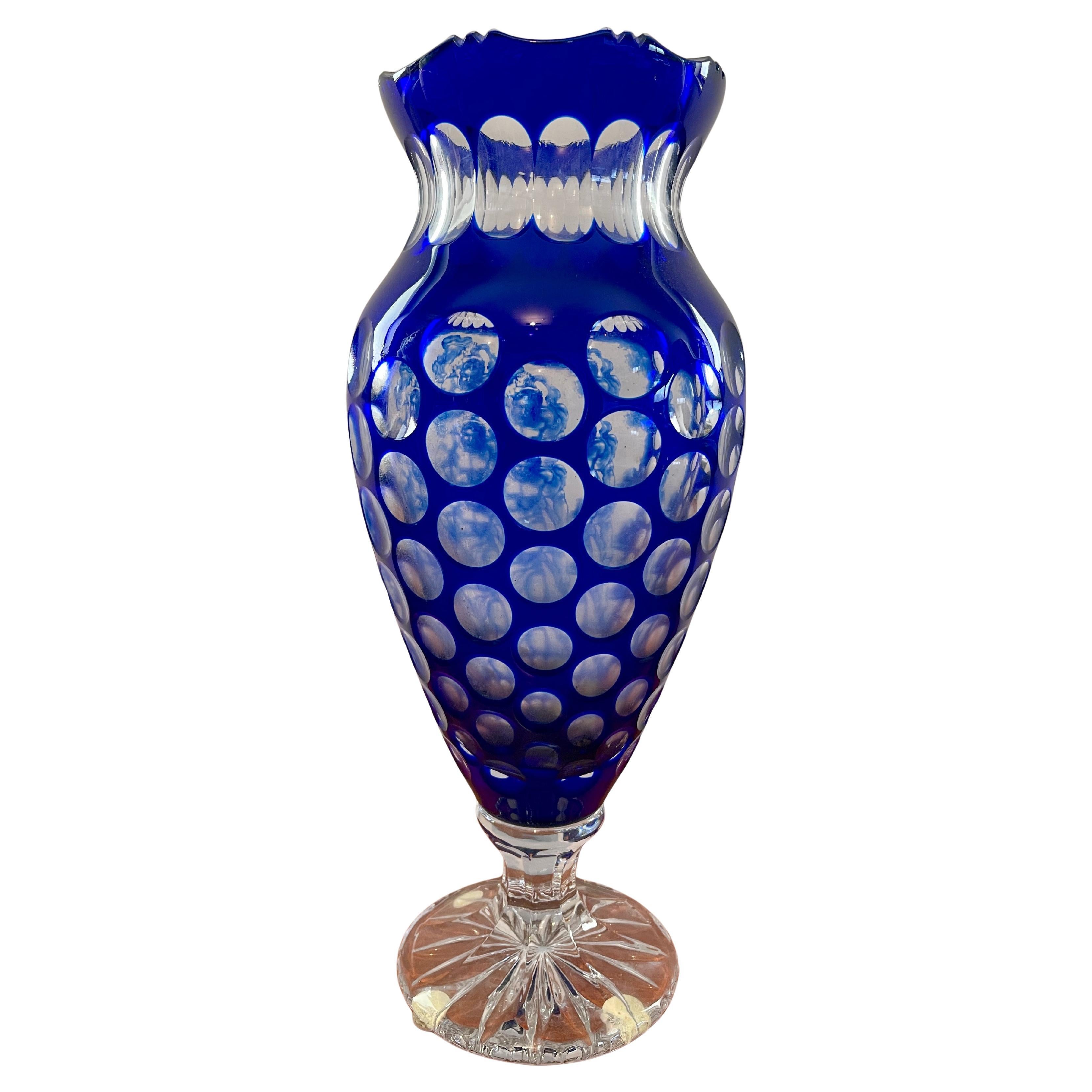 Vaso in cristallo bohemia Classici XX secolo in vendita