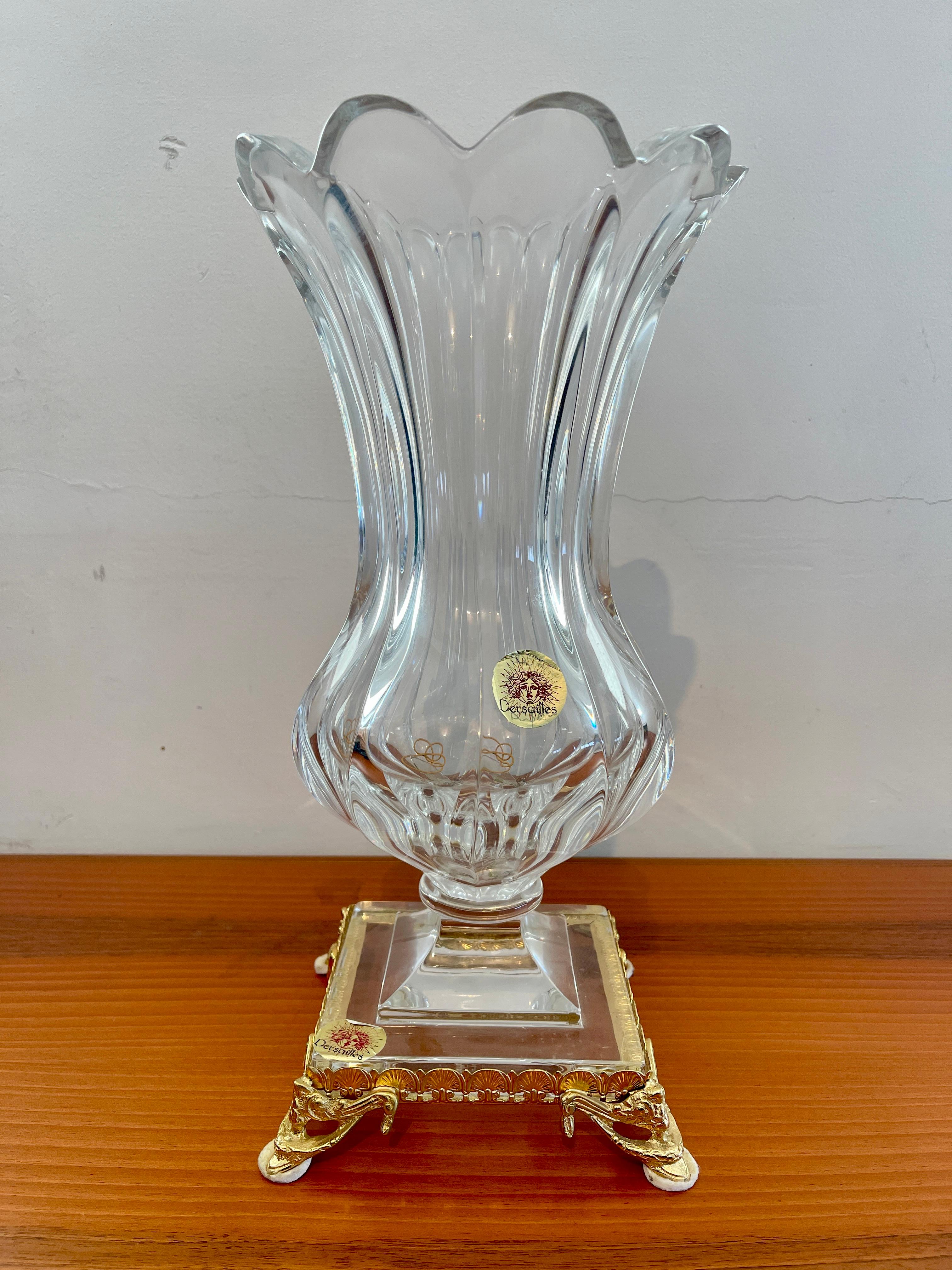 Art Déco Vaso in cristallo transparente stile Art vannes 1950 in vendita