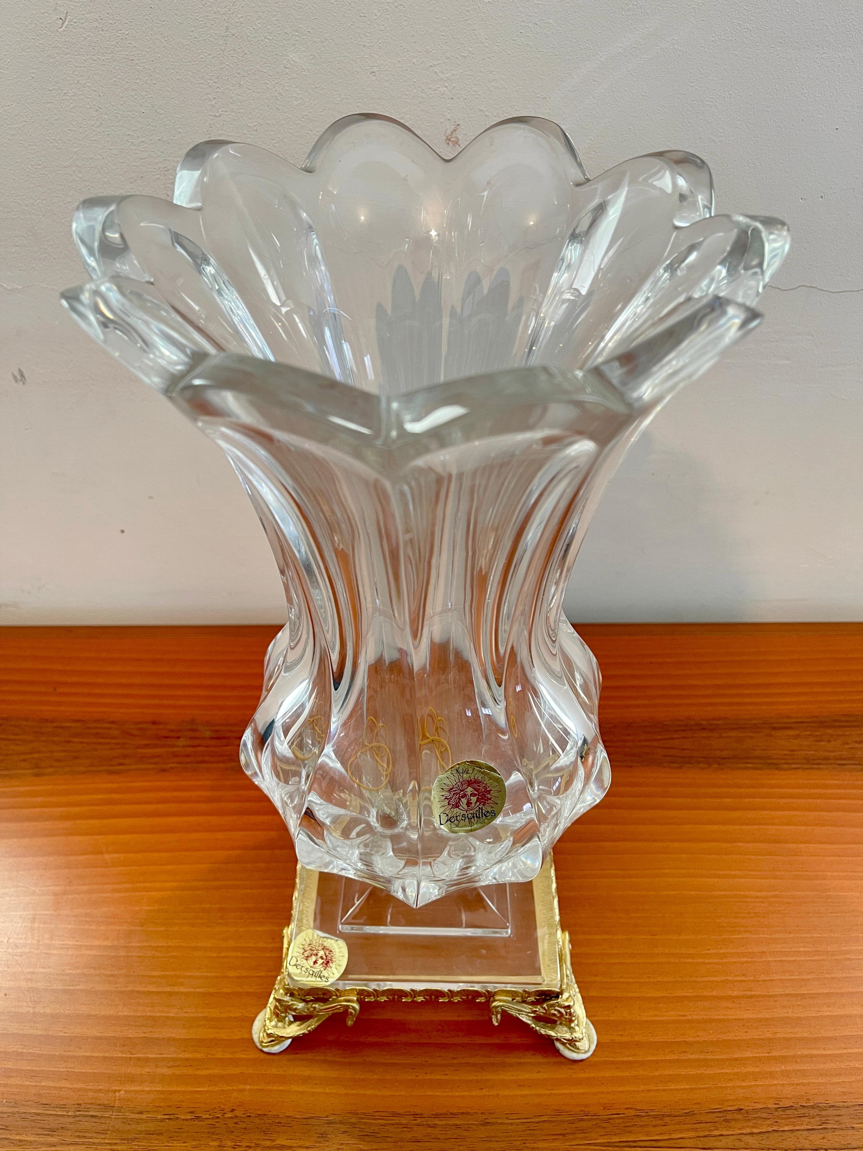 20th Century Vaso in cristallo transparente stile Art vannes 1950 in vendita
