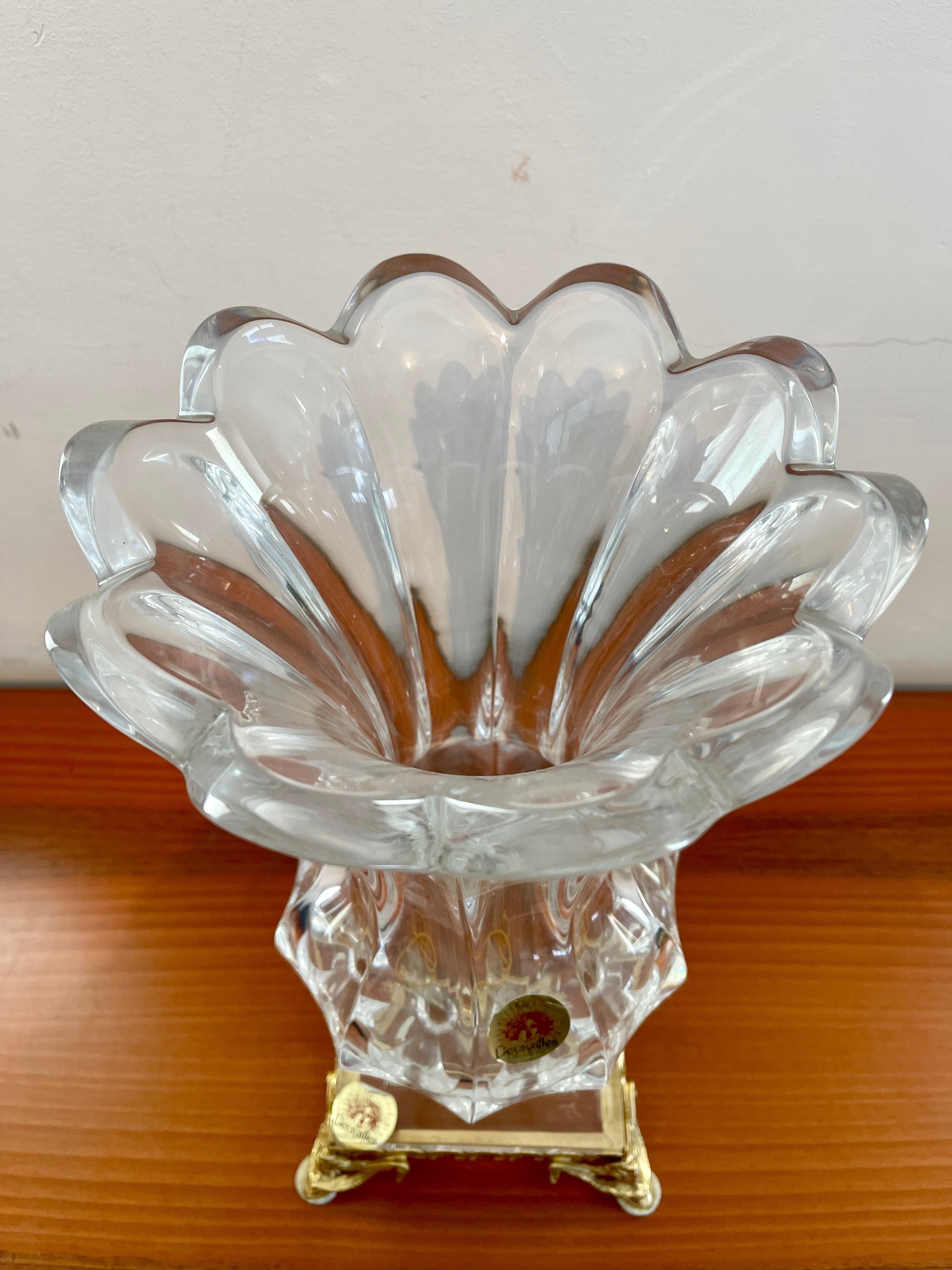 Cristallo Vaso in cristallo transparente stile Art vannes 1950 in vendita