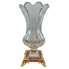 Vaso in cristallo transparente stile Art vannes 1950