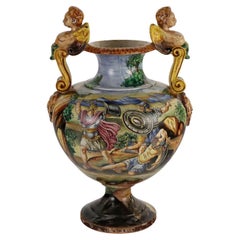 Vaso in Maiolica Dipinto a Mano Italia Primi '900