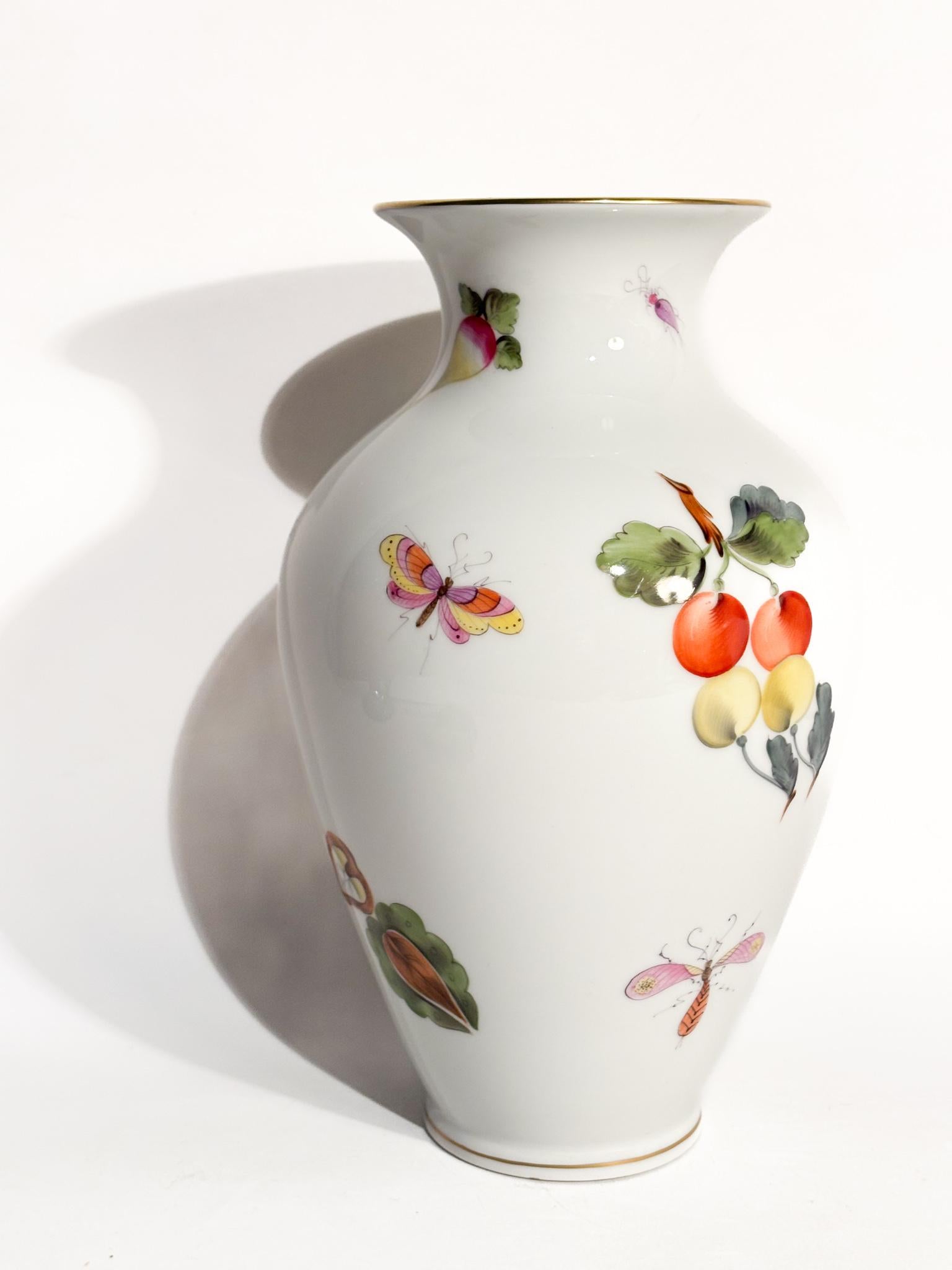 Stile impero Vaso in Porcellana di Herend Market Garden Anni 80 in vendita