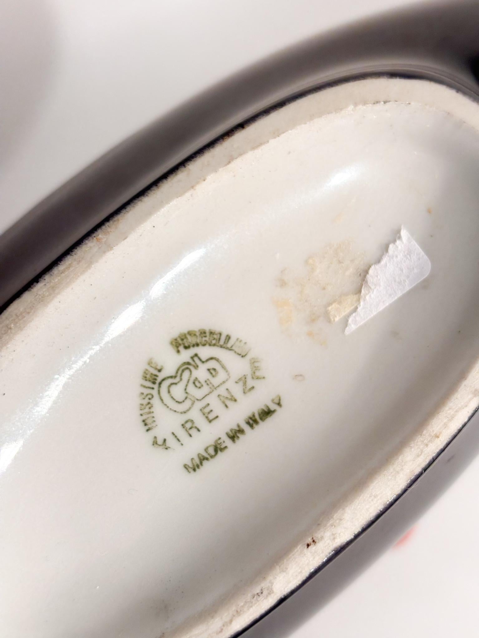 Vaso in Porcellana Dipinta a mano di C.A.B. Firenze Anni 60 en venta 1