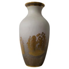 Porcelain vase engraved with pure gold Longo