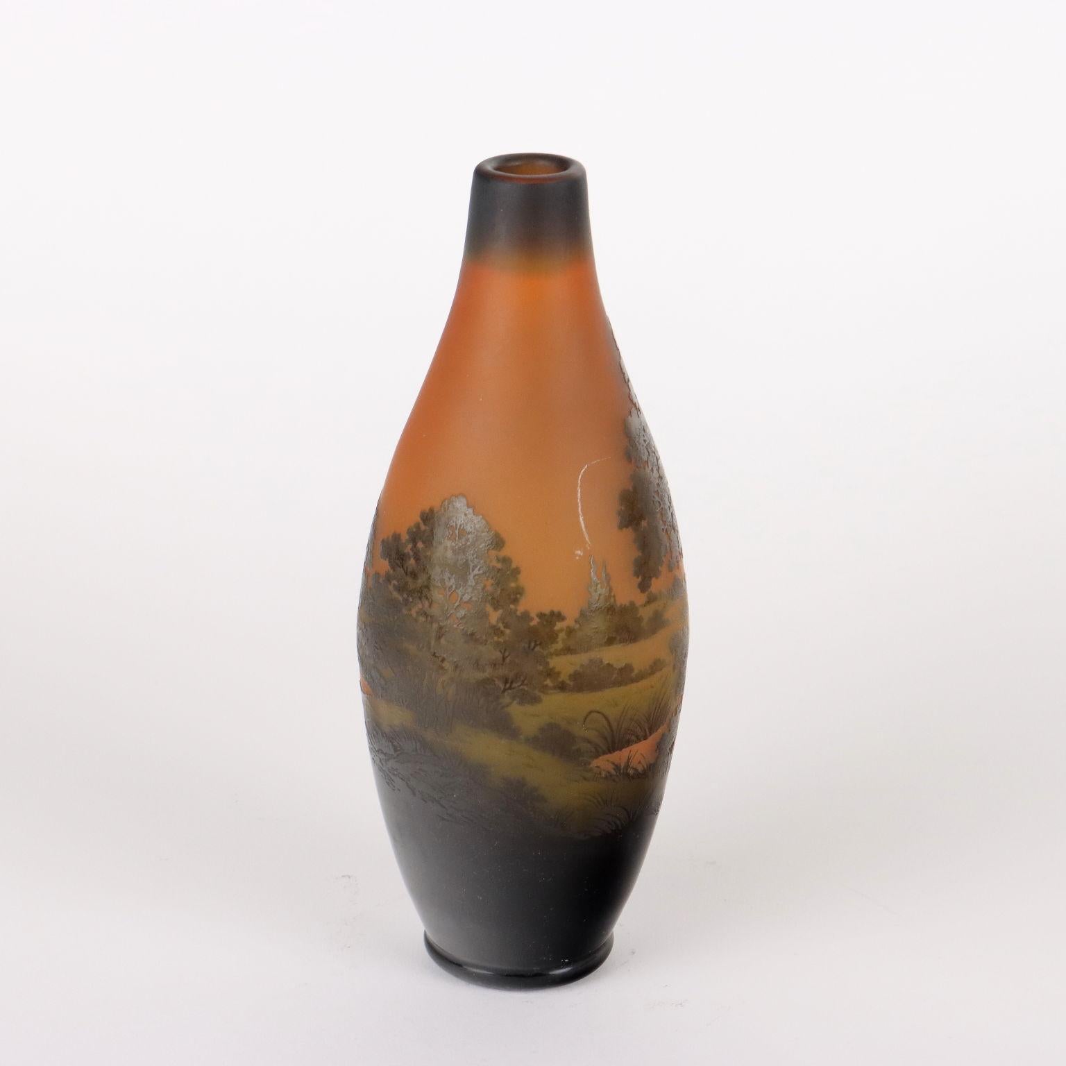 D'Argental Style Vase, France 20th Century In Good Condition For Sale In Milano, IT
