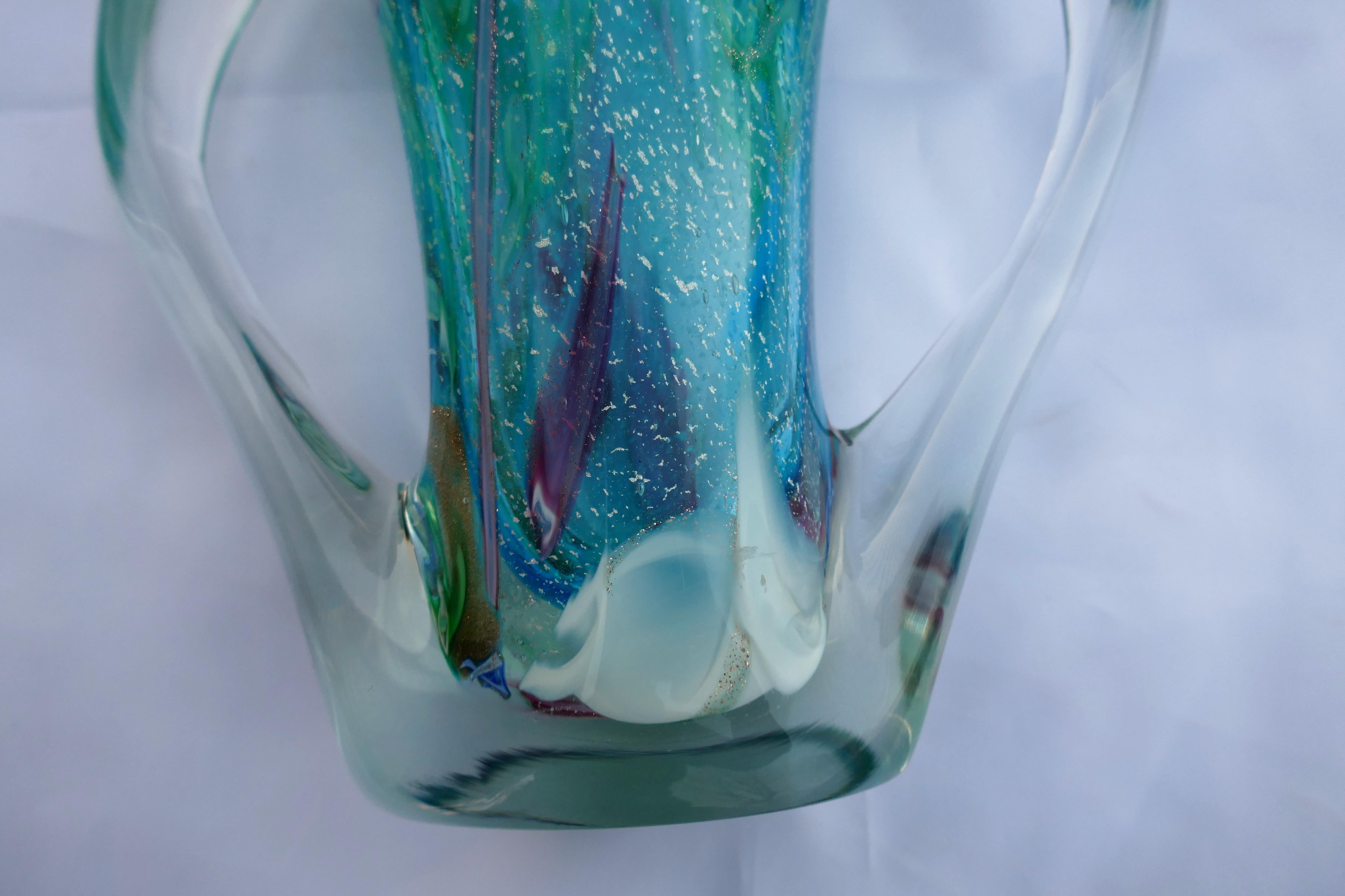 Avem Anzolo Fuga style vestro vase silver inclusions For Sale 6