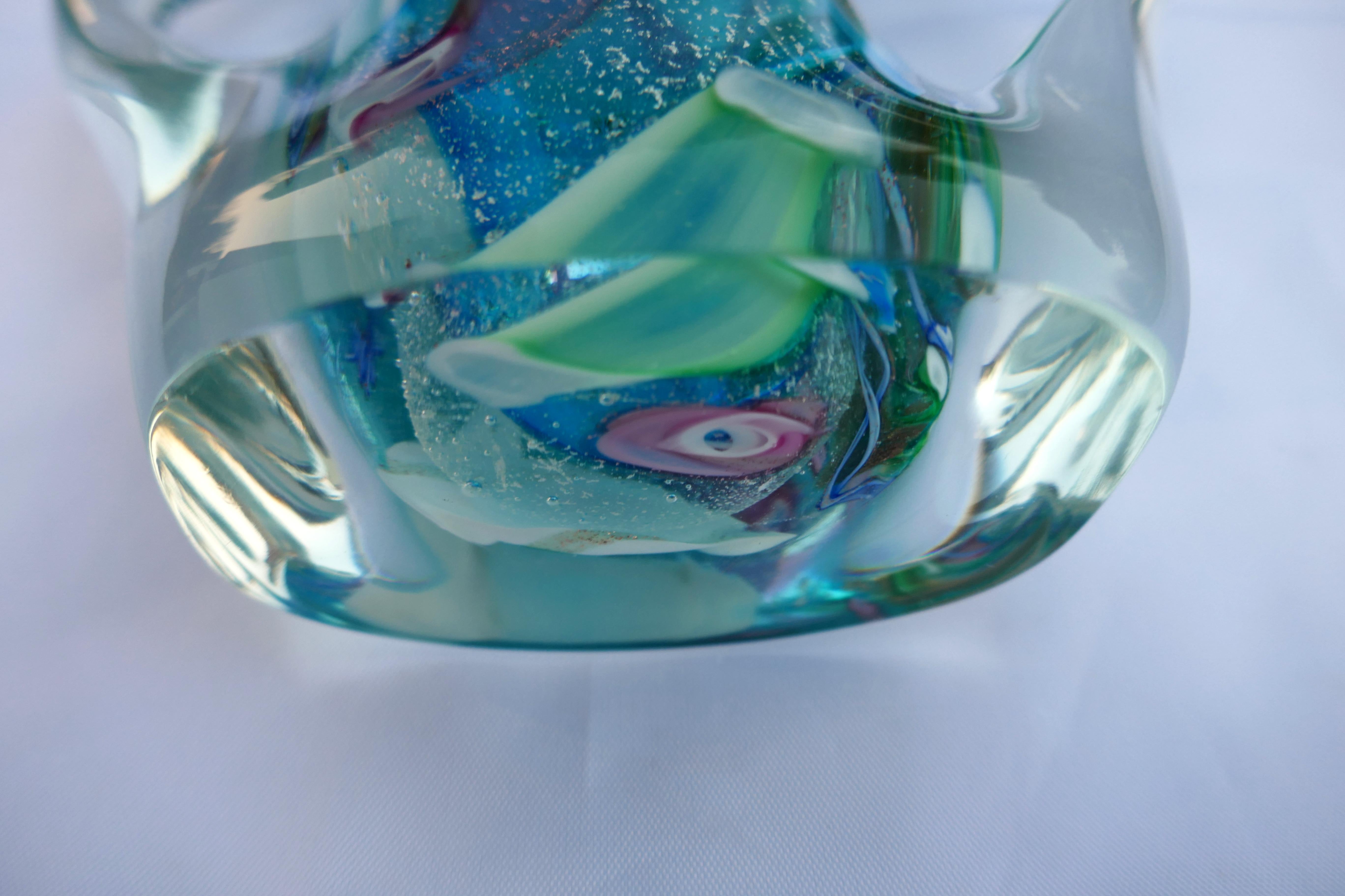 Avem Vase de style Anzolo Fuga avec inclusions d'argent en vente 1