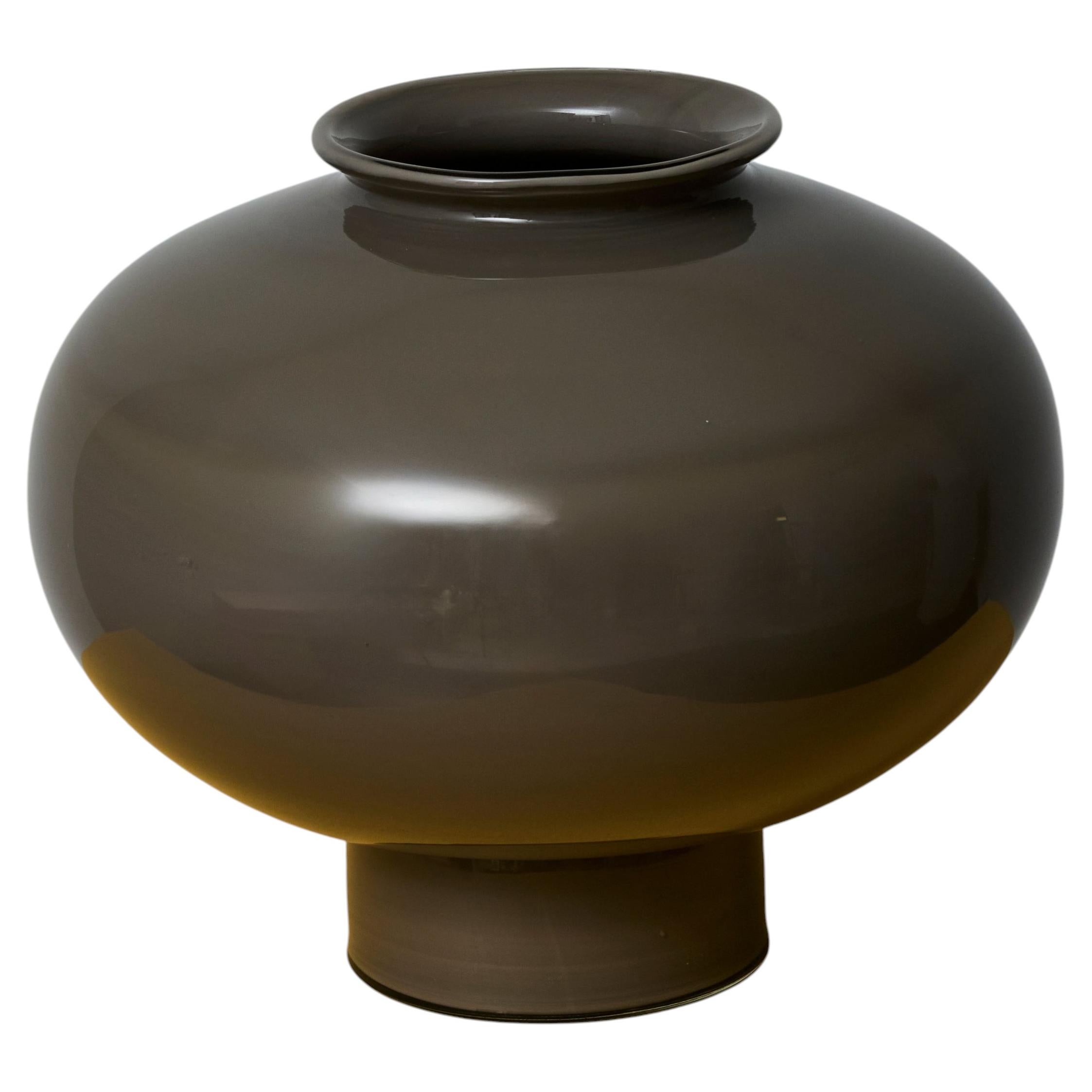 Grey-bottomed glass vase, Franco Albini and Franca Helg for Salviati, 1971 For Sale