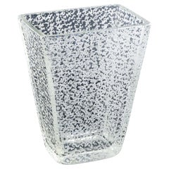 Etched glass vase design CONTERIE & CRISTALLERIE Murano. Anni 60