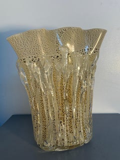 Artistic Murano glass vase by Sergio Costantini, hand-blown