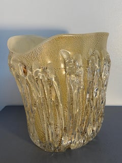 Artistic Murano glass vase by Sergio Costantini, hand-blown