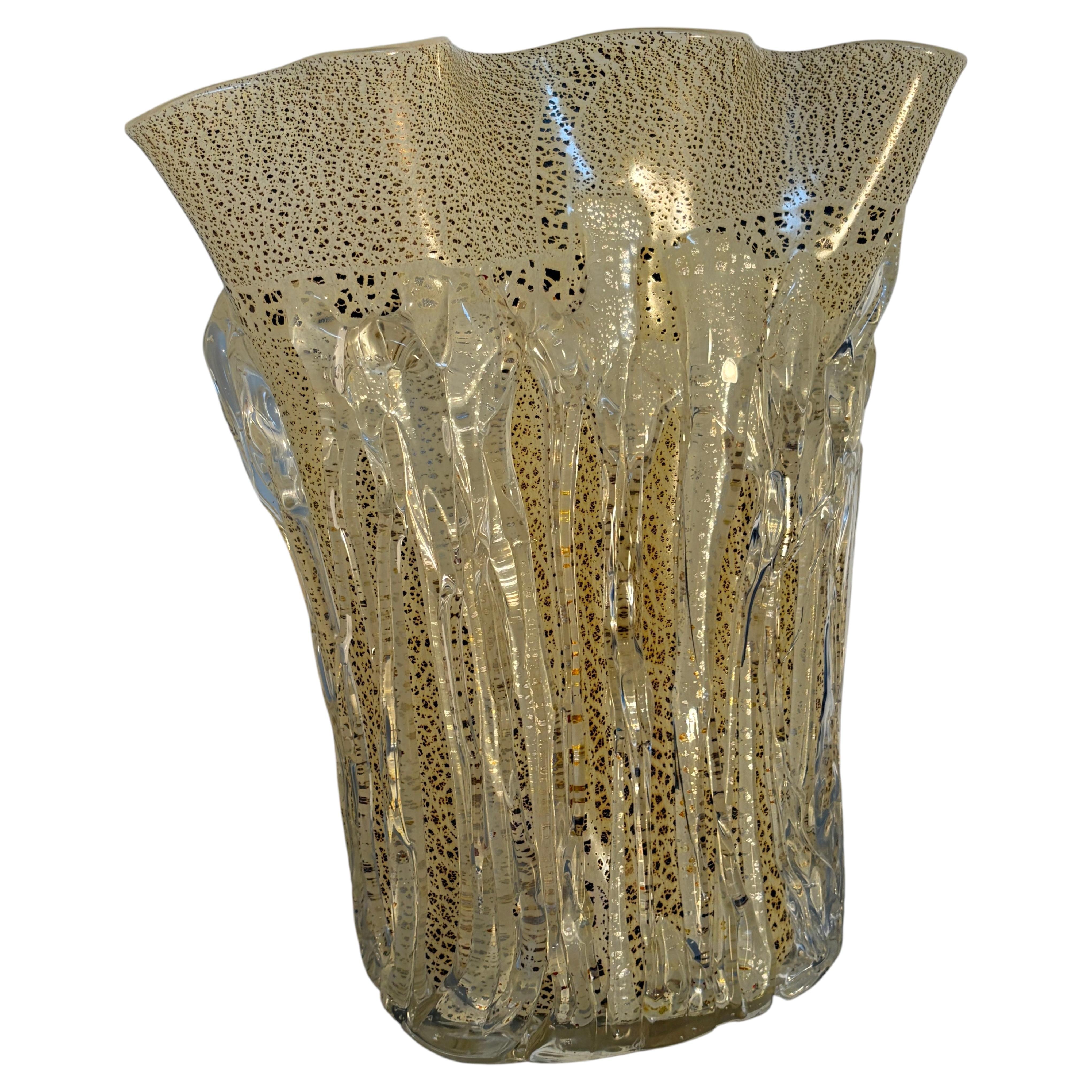 Jarrón de cristal artístico de Murano, obra de Sergio Costantini, soplado a mano