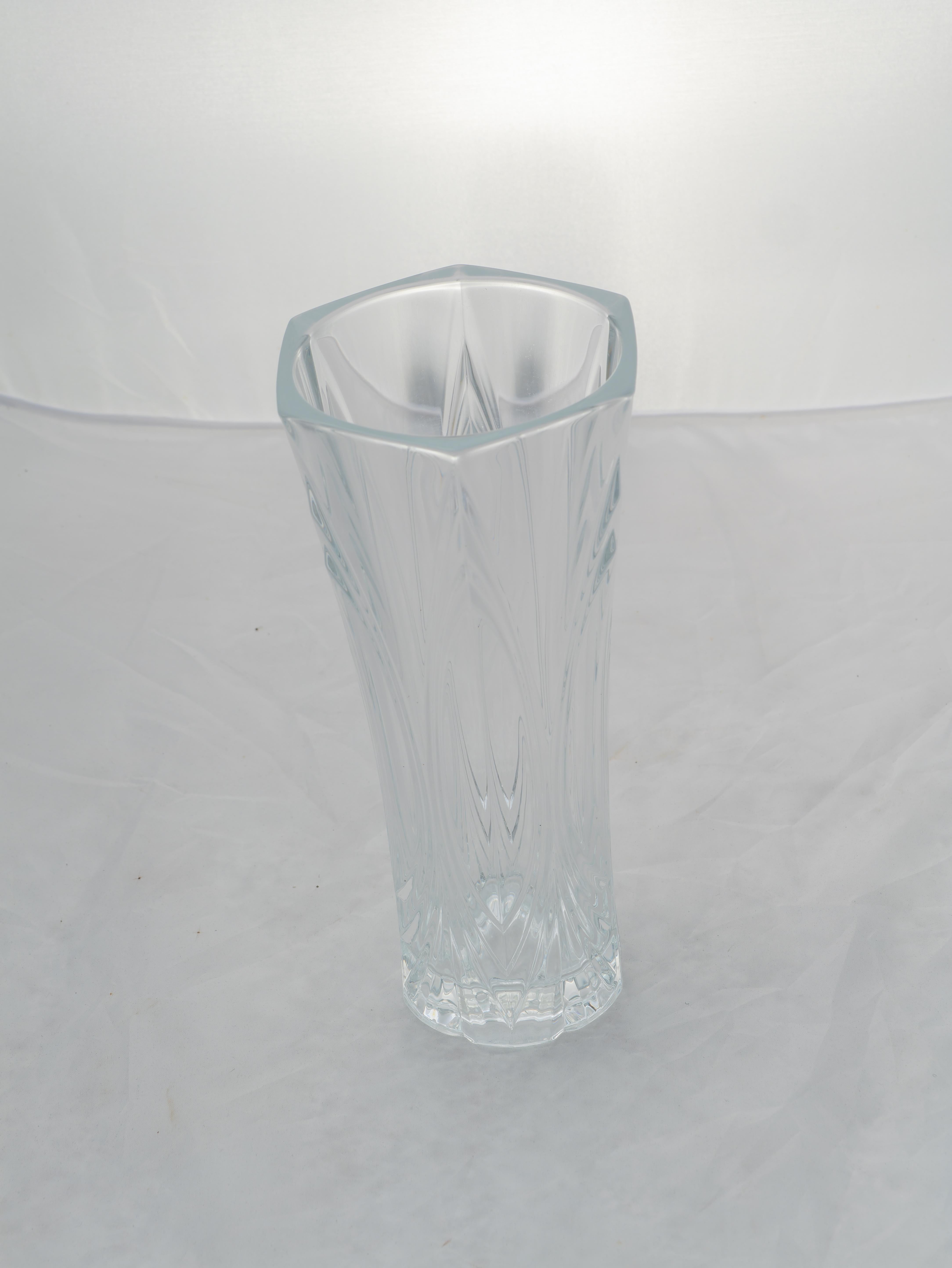Mid-Century Modern Transparent art glass vase, 1960s For Sale