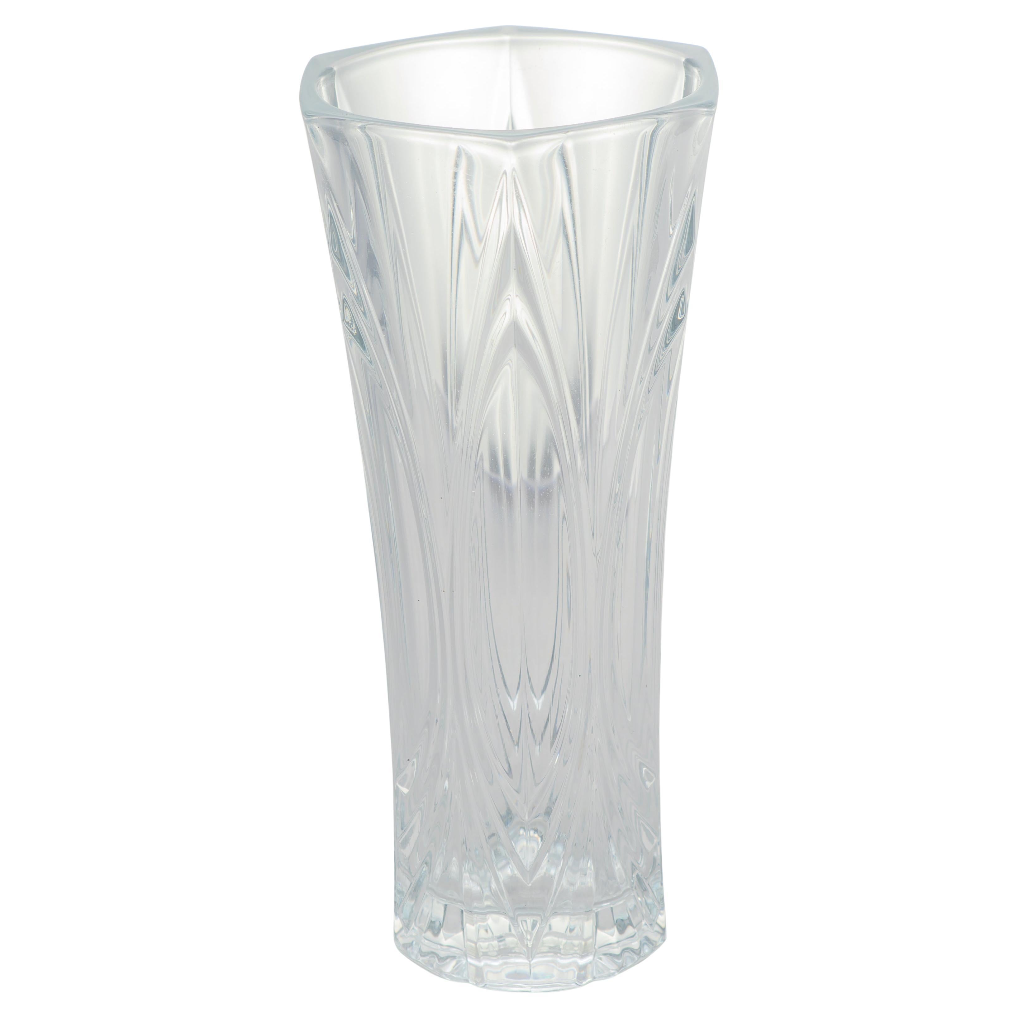 Transparente Vase aus Kunstglas, 1960er Jahre