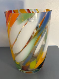 "Trasparenze" artistic glass vase by Vetrid’Arte, with multicolored decoration