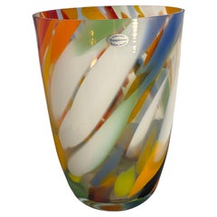 "Trasparenze" artistic glass vase by Vetrid’Arte, with multicolored decoration