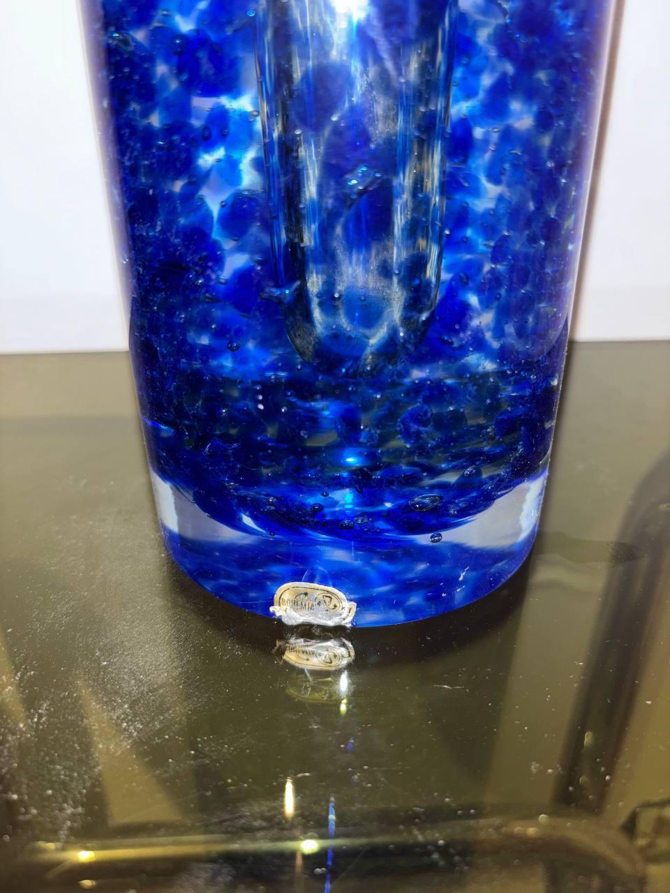 Mid-Century moderno Vaso in vetro Bohemia Crystal Cecoslovacchia 60's in vendita