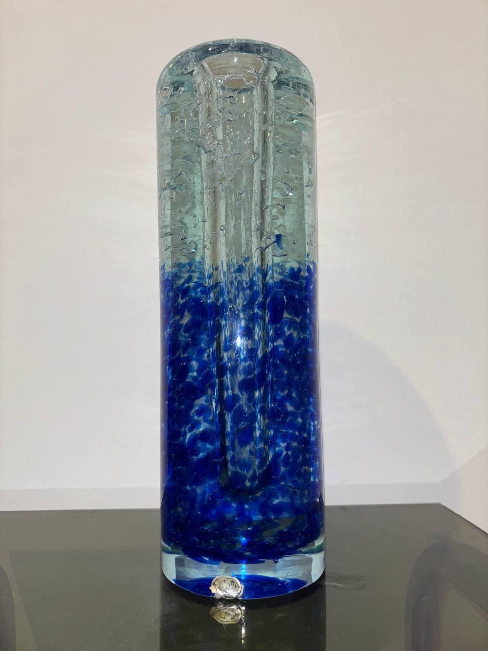 Italian Vaso in vetro Bohemia Crystal Cecoslovacchia 60's in vendita