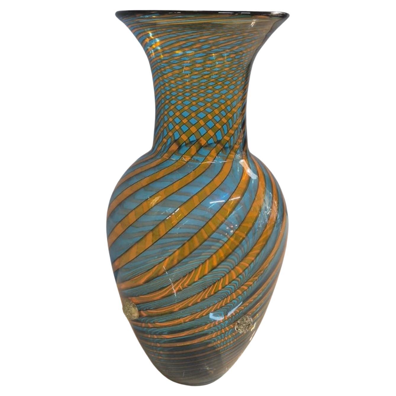 Colored Murano glass vase, Carlo Moretti