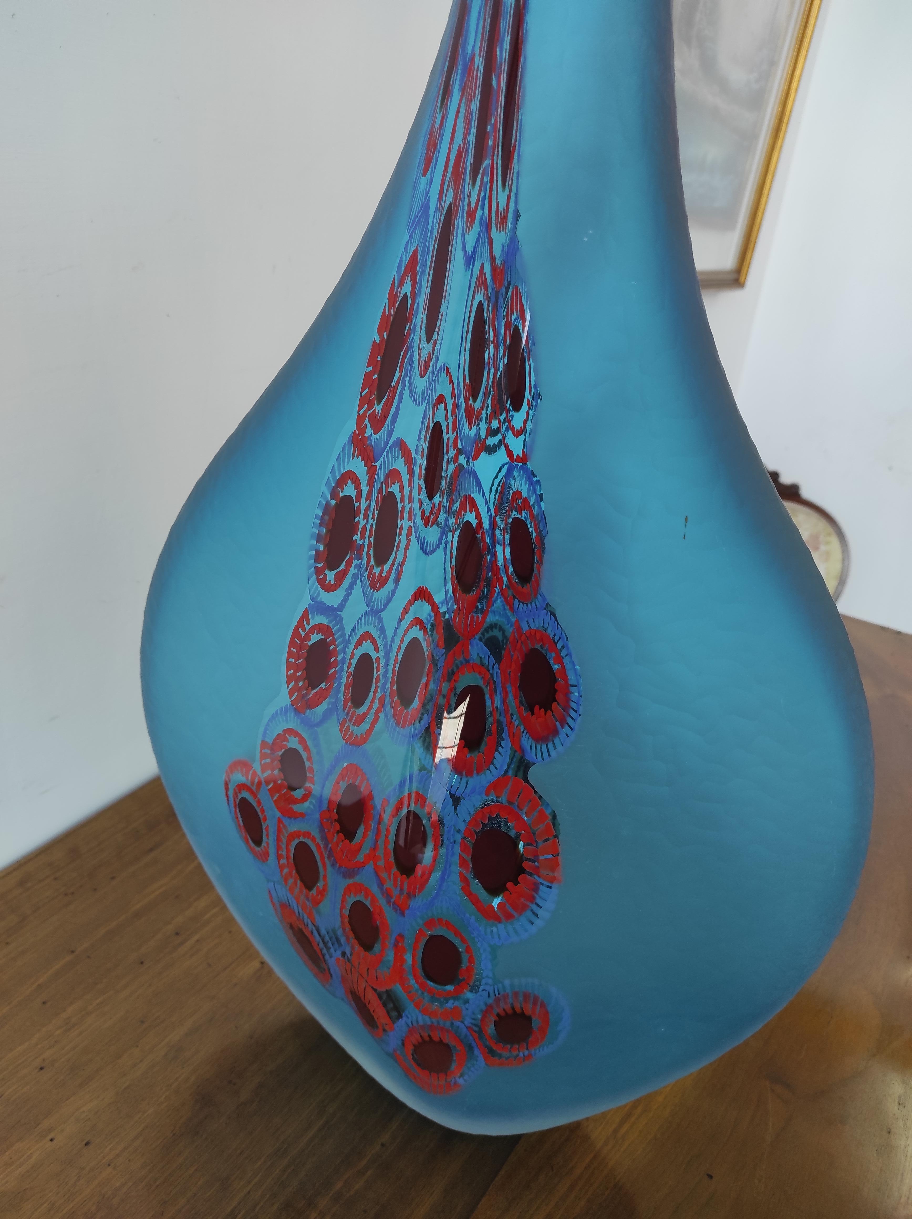 Modern Vaso in Vetro Di Murano Con Murrine For Sale
