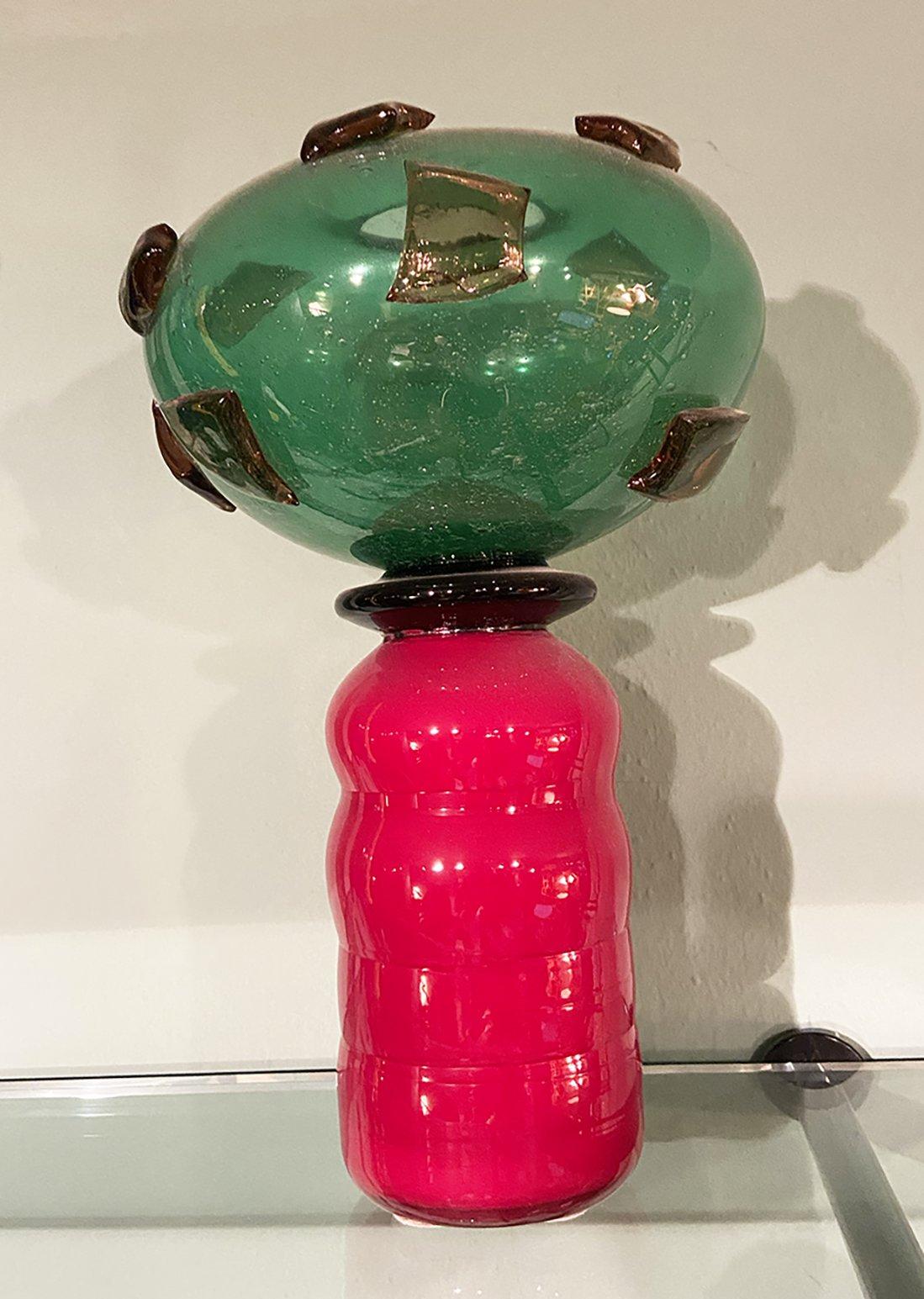 Vaso in vetro di Murano Donna Luisa di H. J. Weinand prodotto da Memphis, 1985 In condizioni ottime in vendita a Ravenna, IT