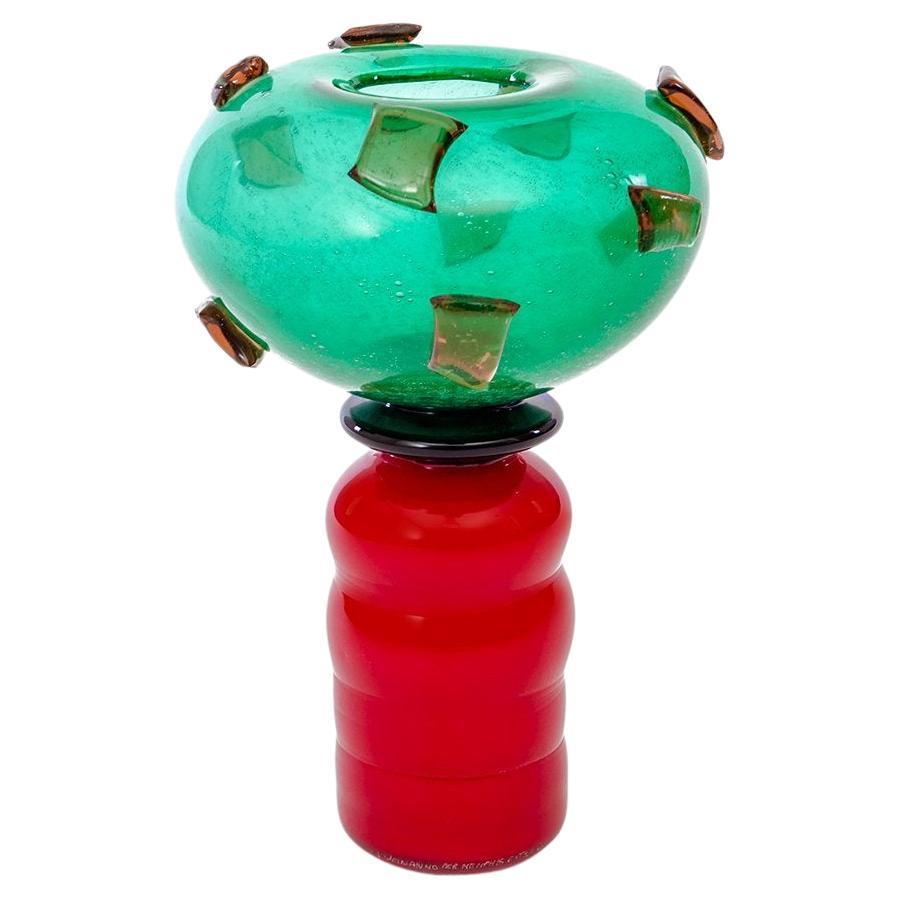 Vaso in vetro di Murano Donna Luisa di H. J. Weinand prodotto da Memphis, 1985 in vendita
