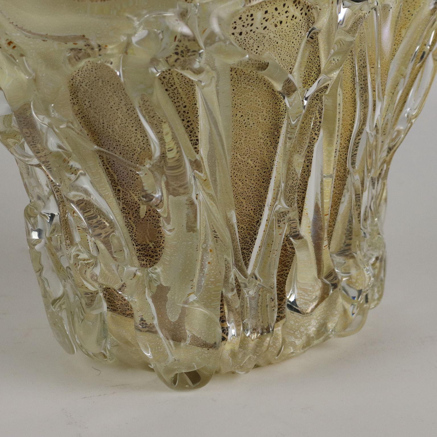 Italiano Vaso in Vetro di Murano Enrico Cammozzo Italia Anni '80 '90 in vendita