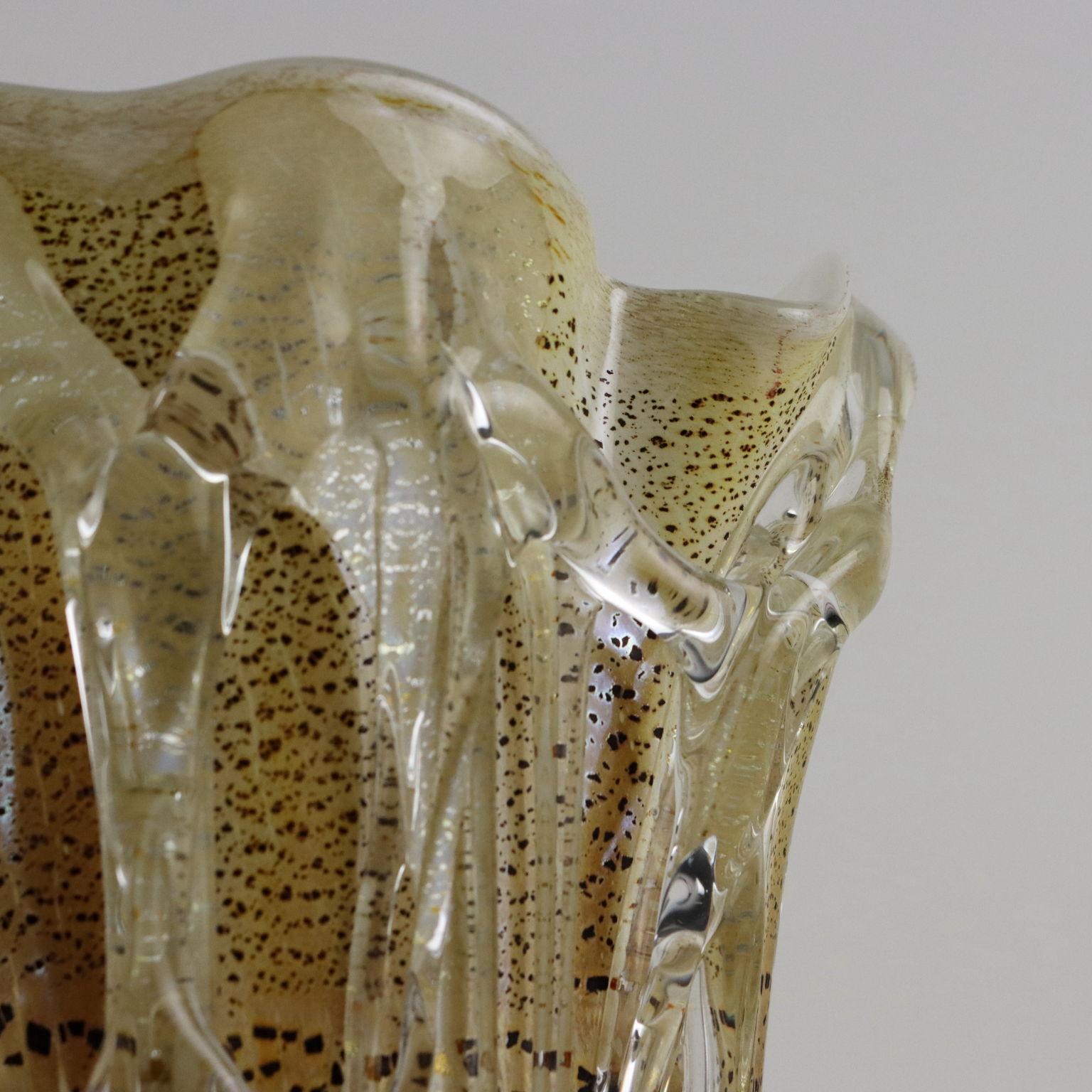 Italiano Vaso in Vetro di Murano Enrico Cammozzo Italia Anni '80 '90 in vendita