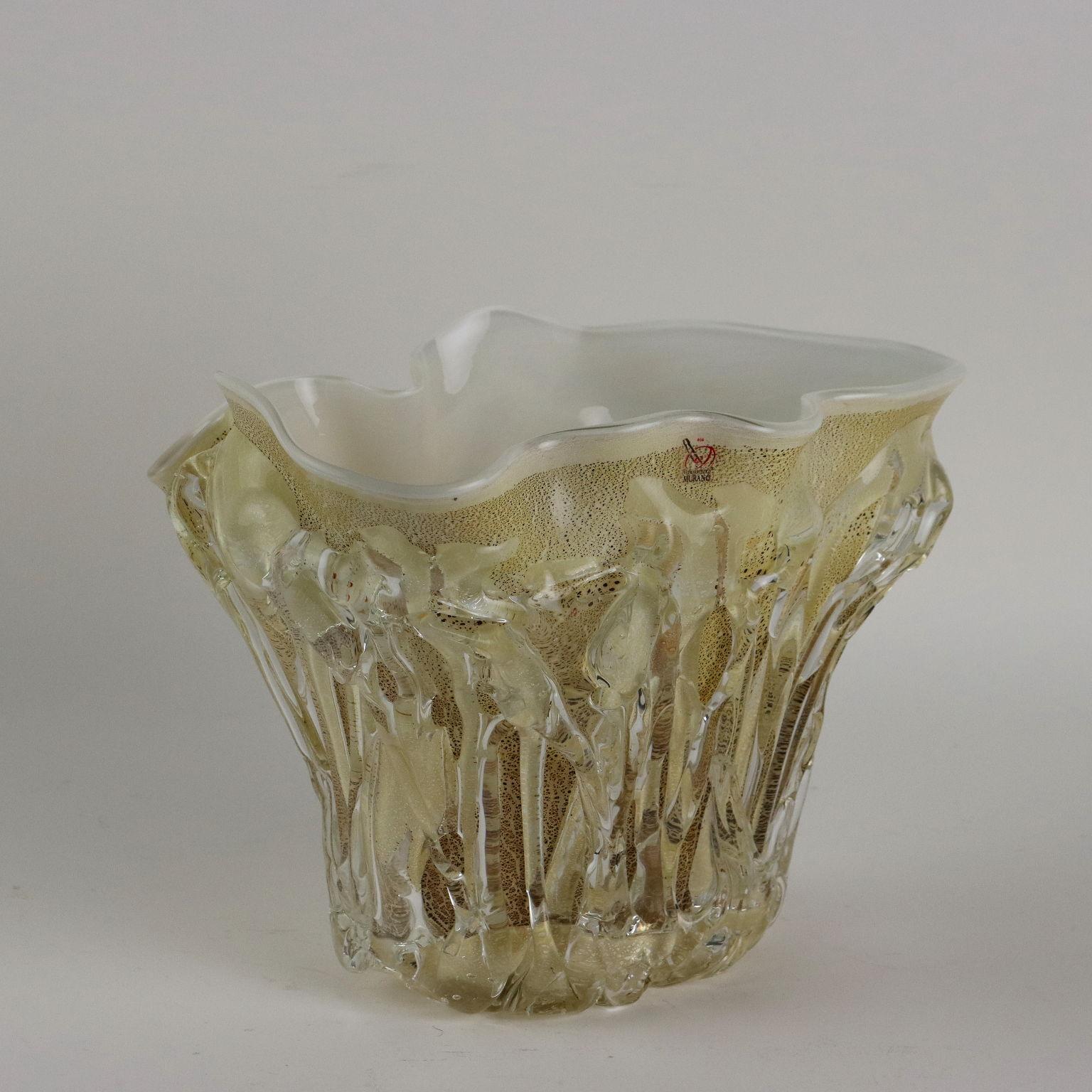 Fine XX secolo Vaso in Vetro di Murano Enrico Cammozzo Italia Anni '80 '90 in vendita