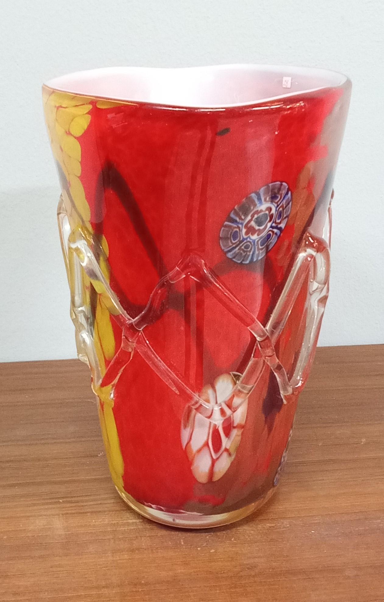 Late 20th Century Murano Glass Vase, La Murrina For Sale