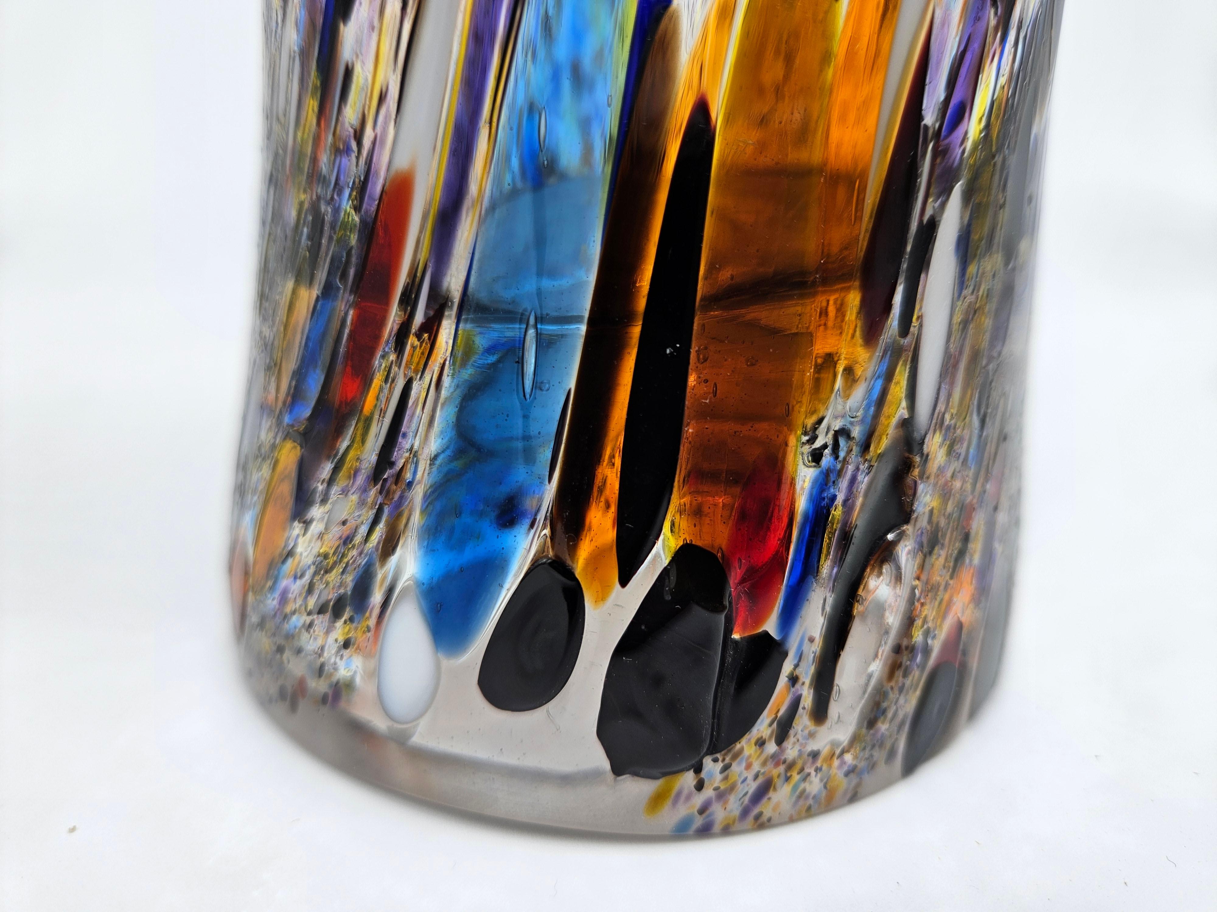 Vaso in vetro di Murano policromo For Sale 8