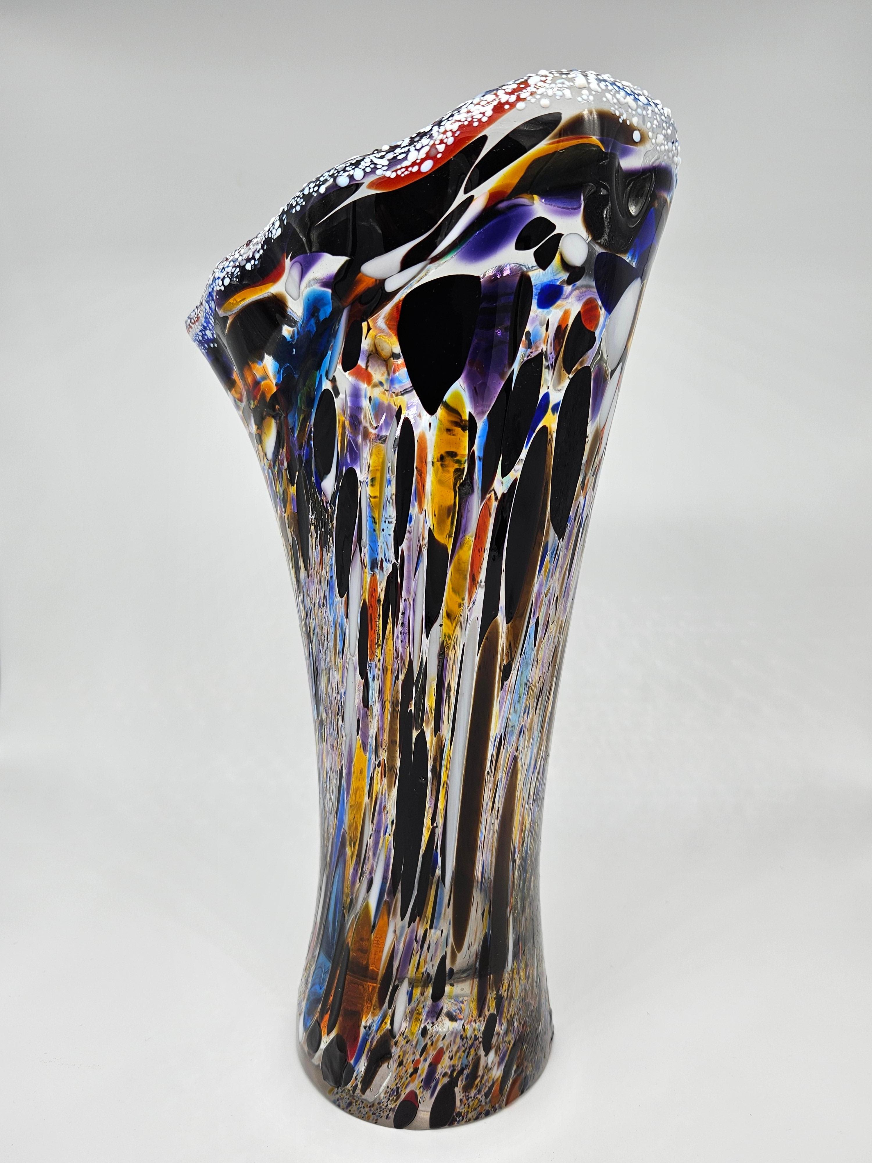 Mid-Century Modern Vaso in vetro di Murano policromo For Sale