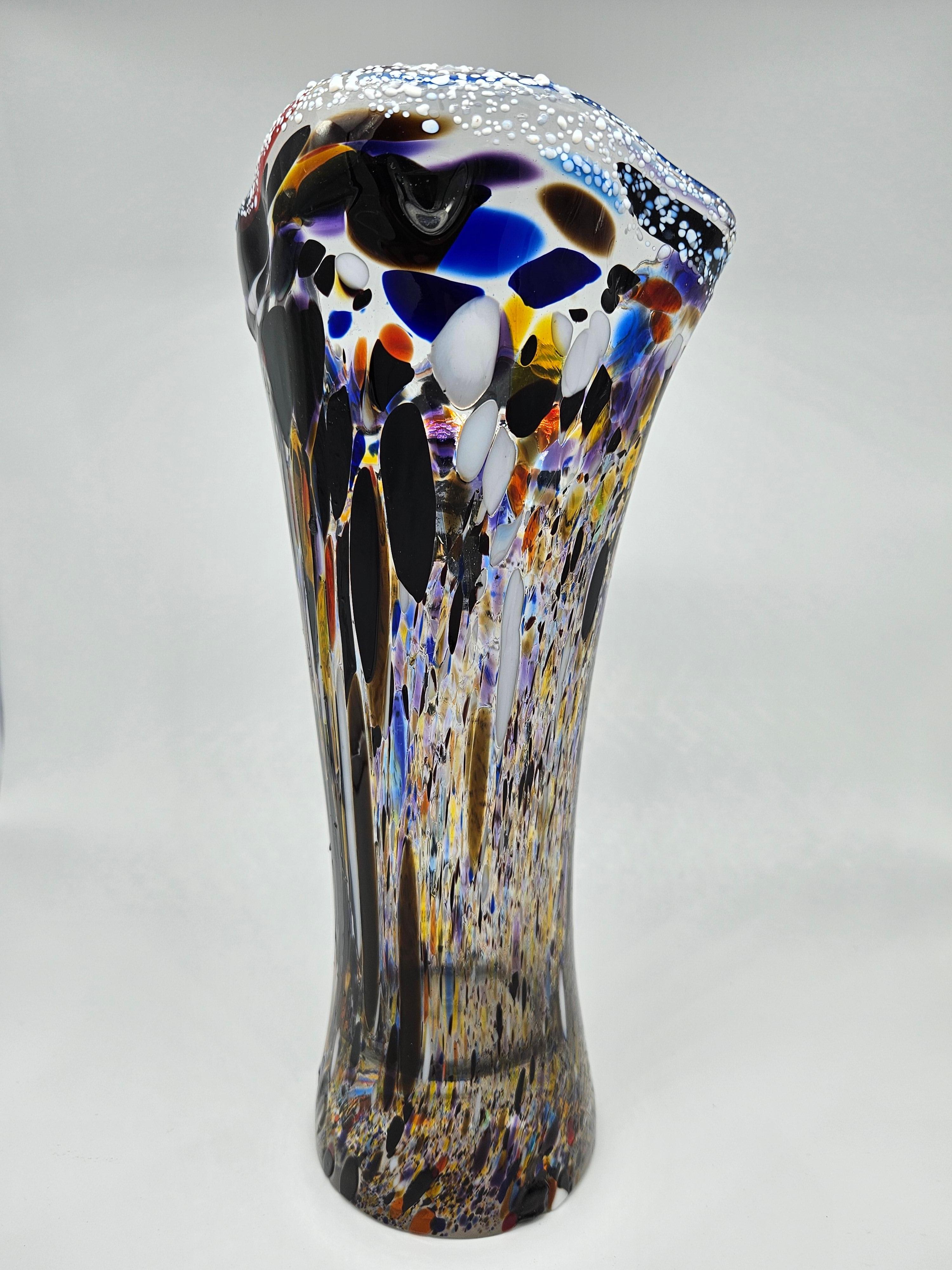 Italian Vaso in vetro di Murano policromo For Sale