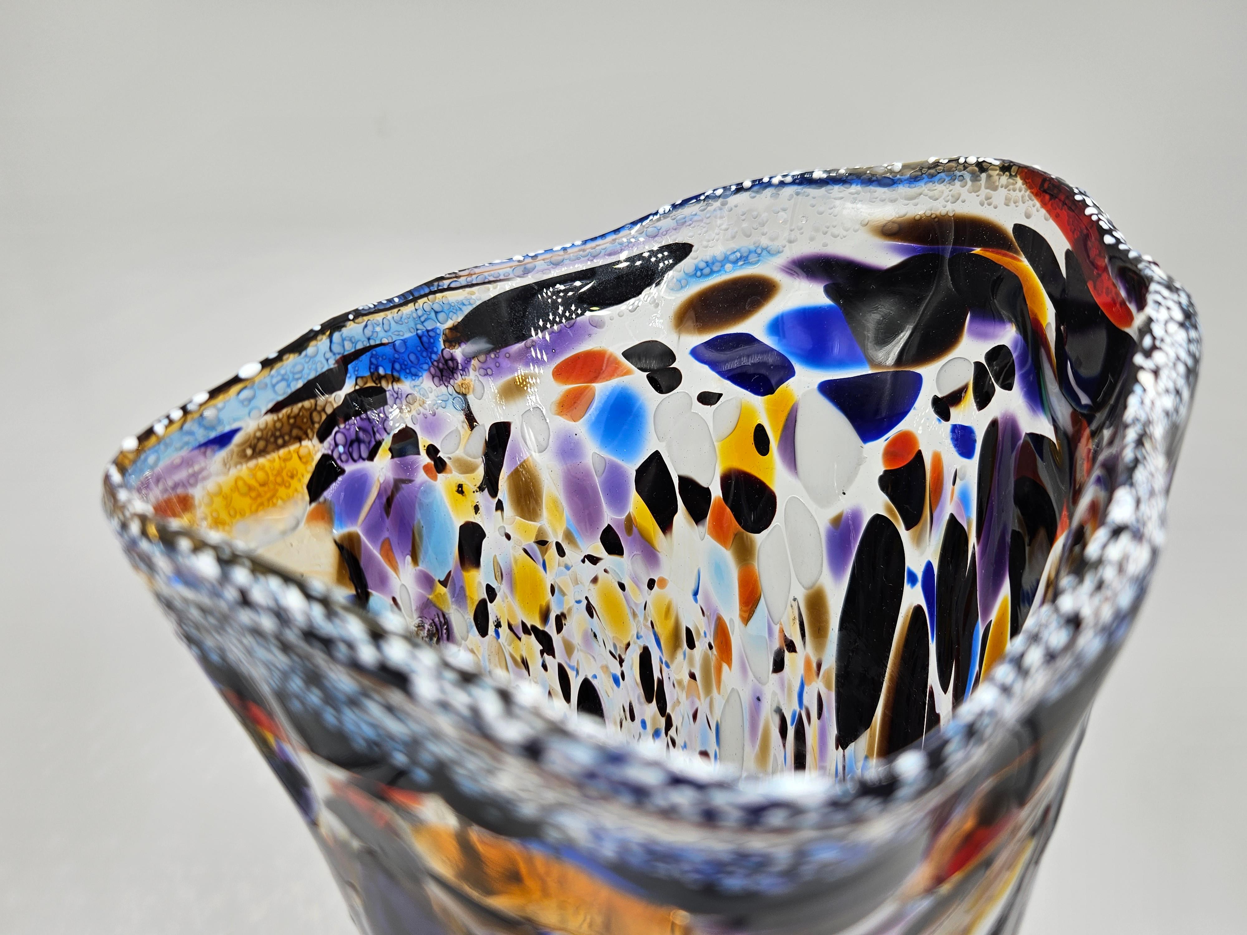 Vaso in vetro di Murano policromo For Sale 1