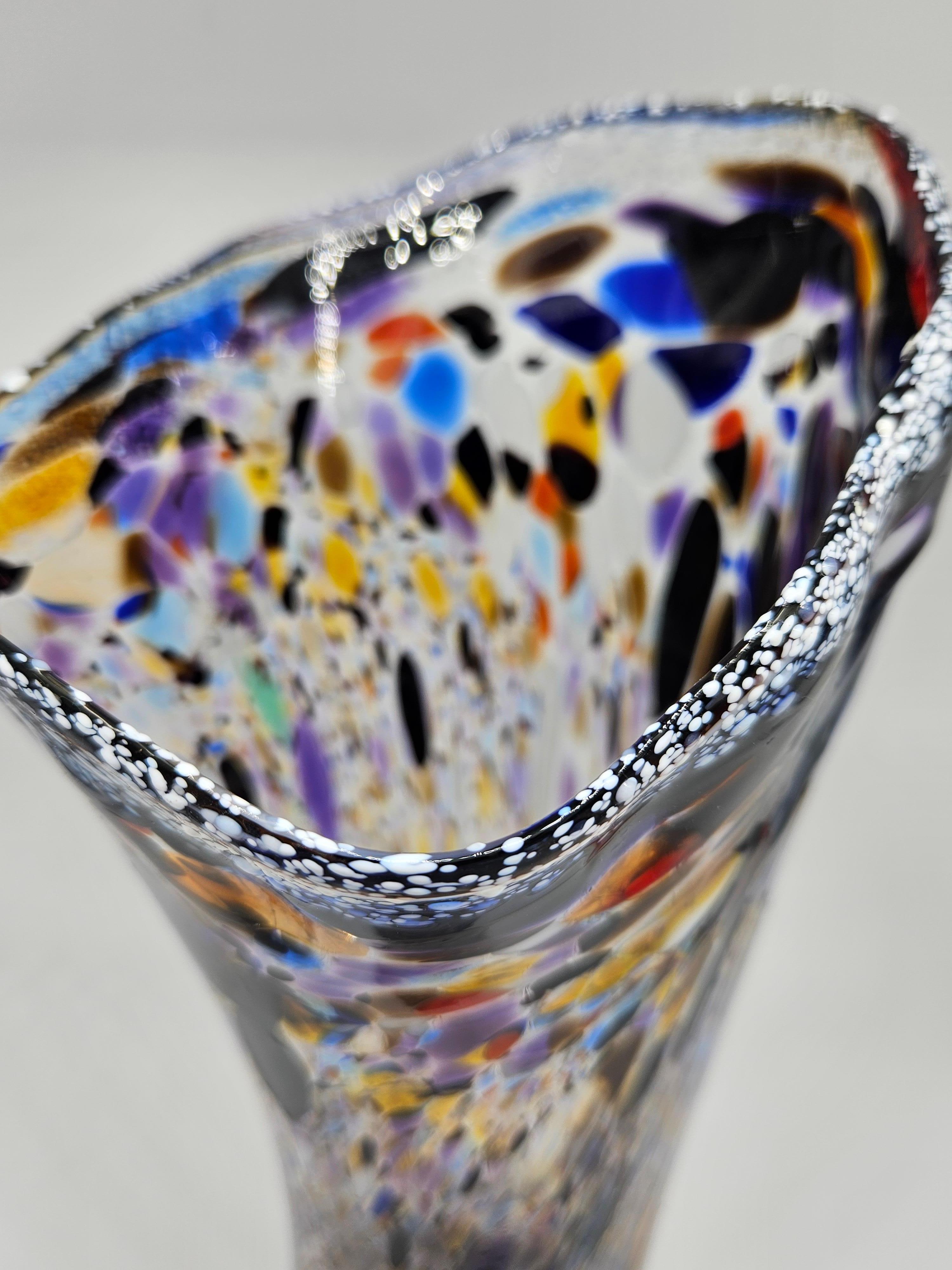 Vaso in vetro di Murano policromo For Sale 2