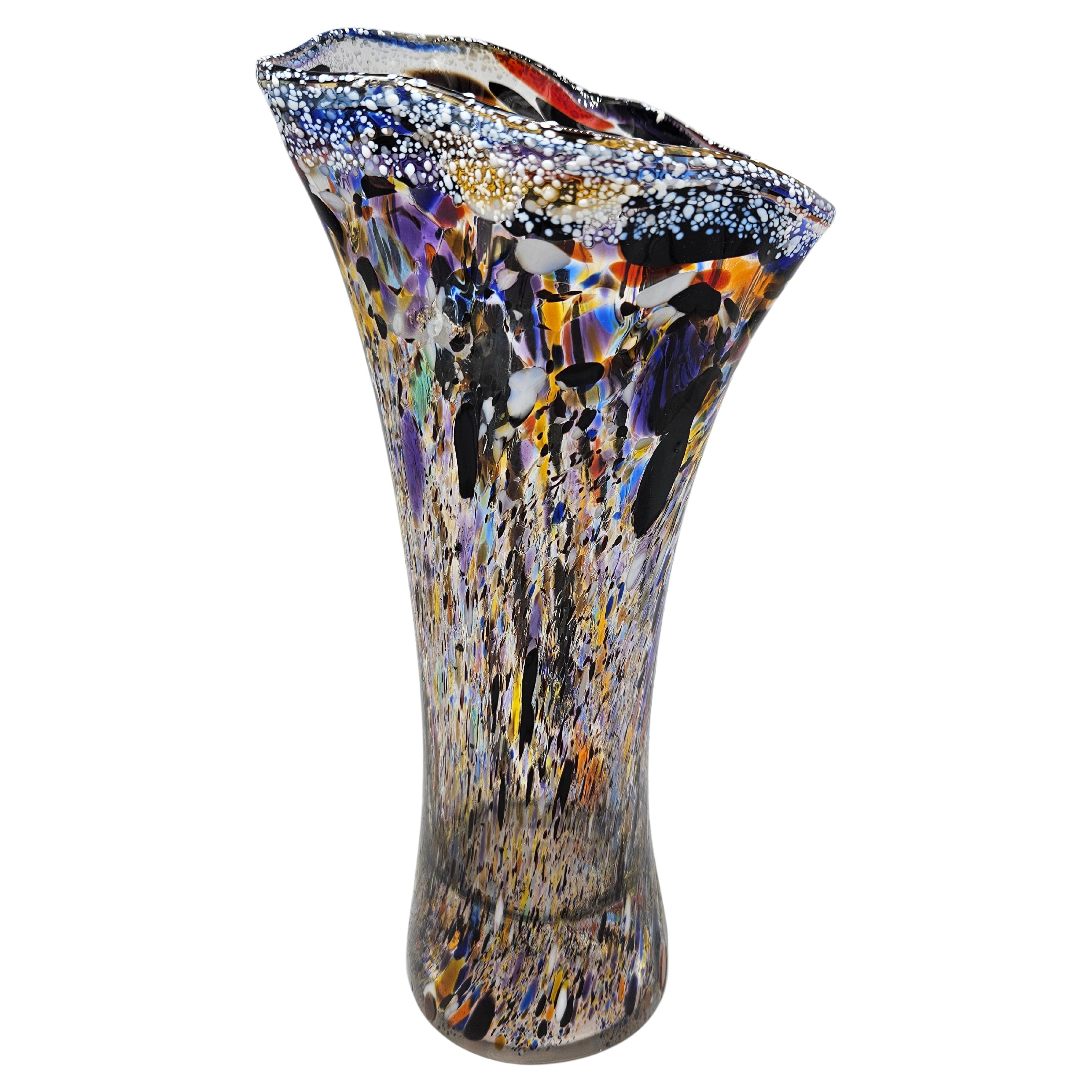 Vaso in vetro di Murano policromo For Sale