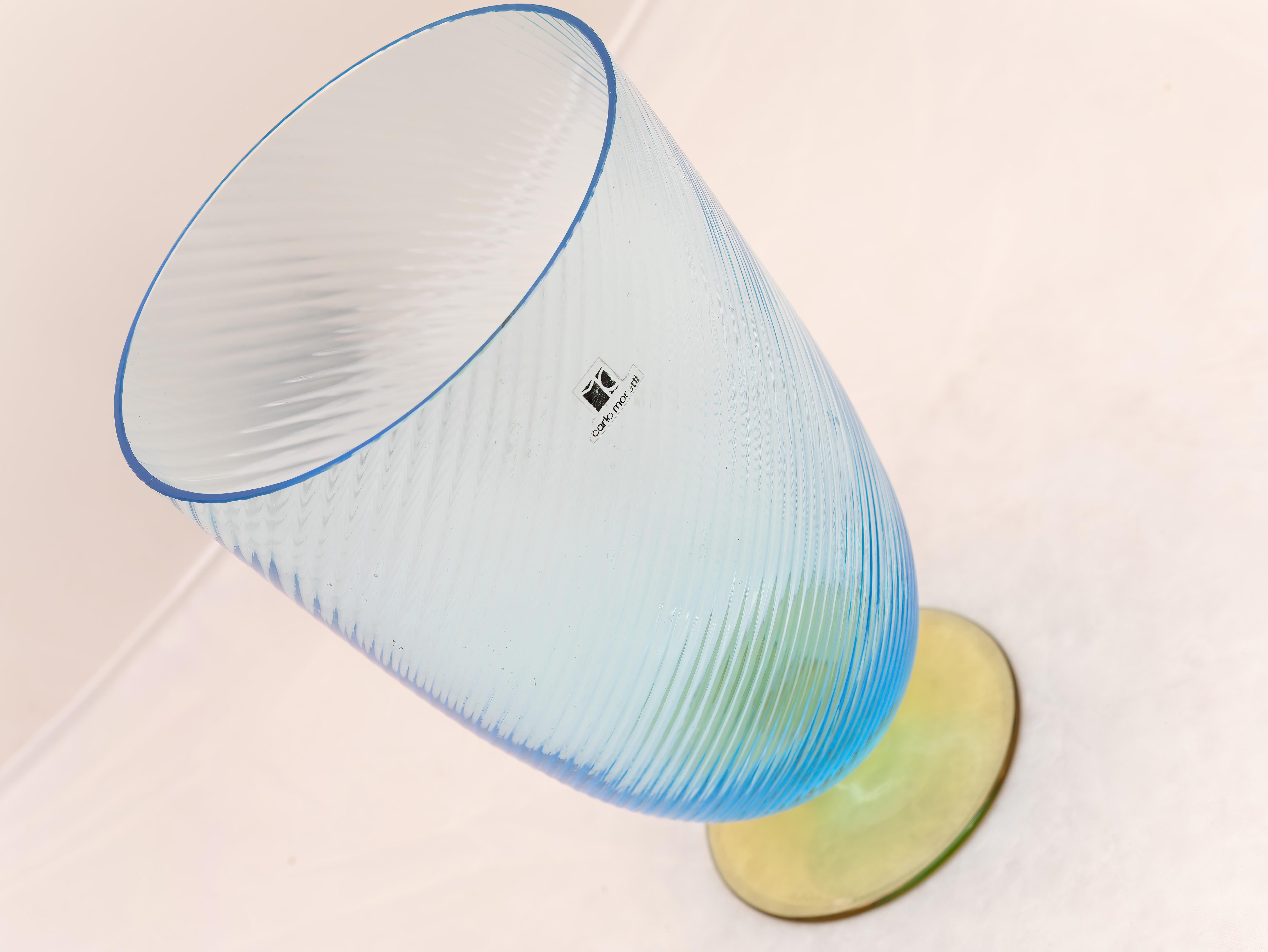 Mid-Century Modern Vase en verre soufflé de Murano par Carlo Moretti, 1970 en vente