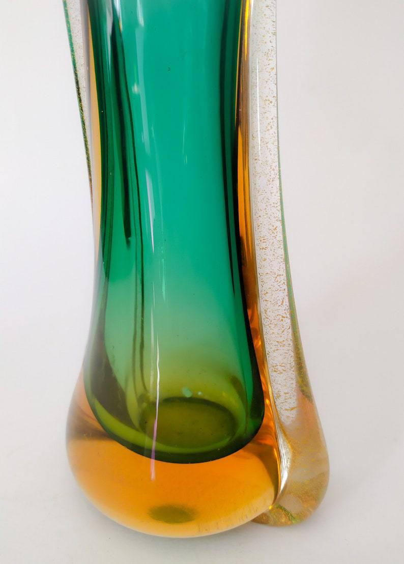 Fatto a mano Vaso in vetro di Murano sommerso di Flavio Poli per Seguso, anni '50 in vendita