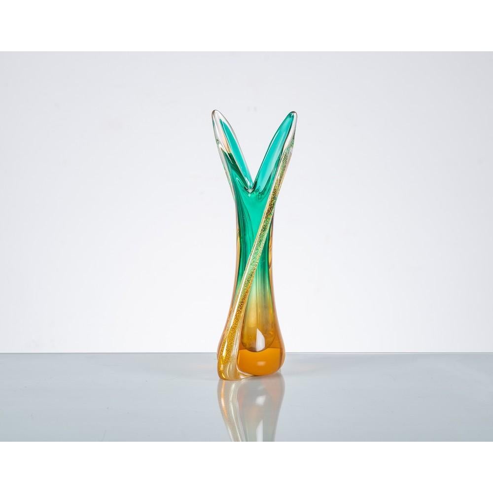 Vaso in vetro di Murano sommerso di Flavio Poli per Seguso, anni '50 In condizioni buone in vendita a Palermo, IT