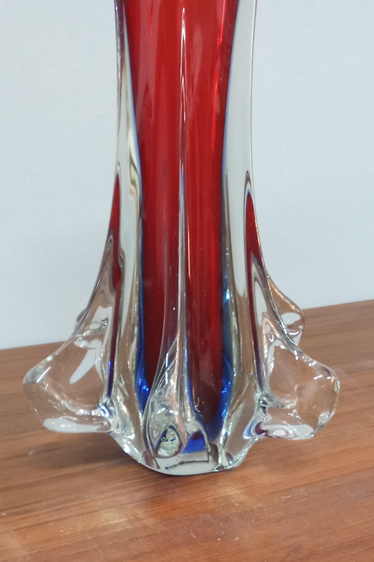 Italian Submerged Murano glass vase, Flavio Poli For Sale