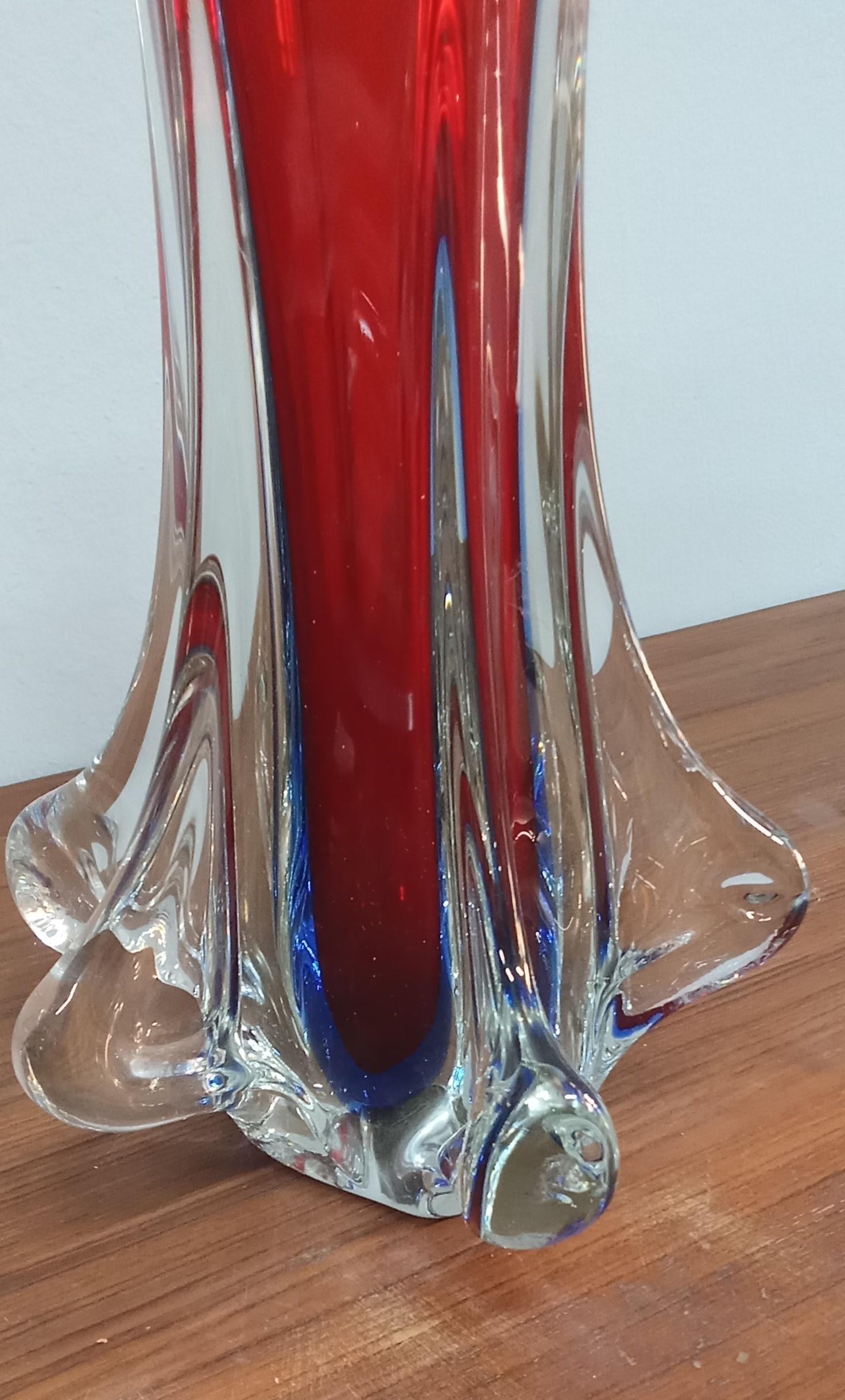 Submerged Murano glass vase, Flavio Poli In Good Condition For Sale In Palermo, PA