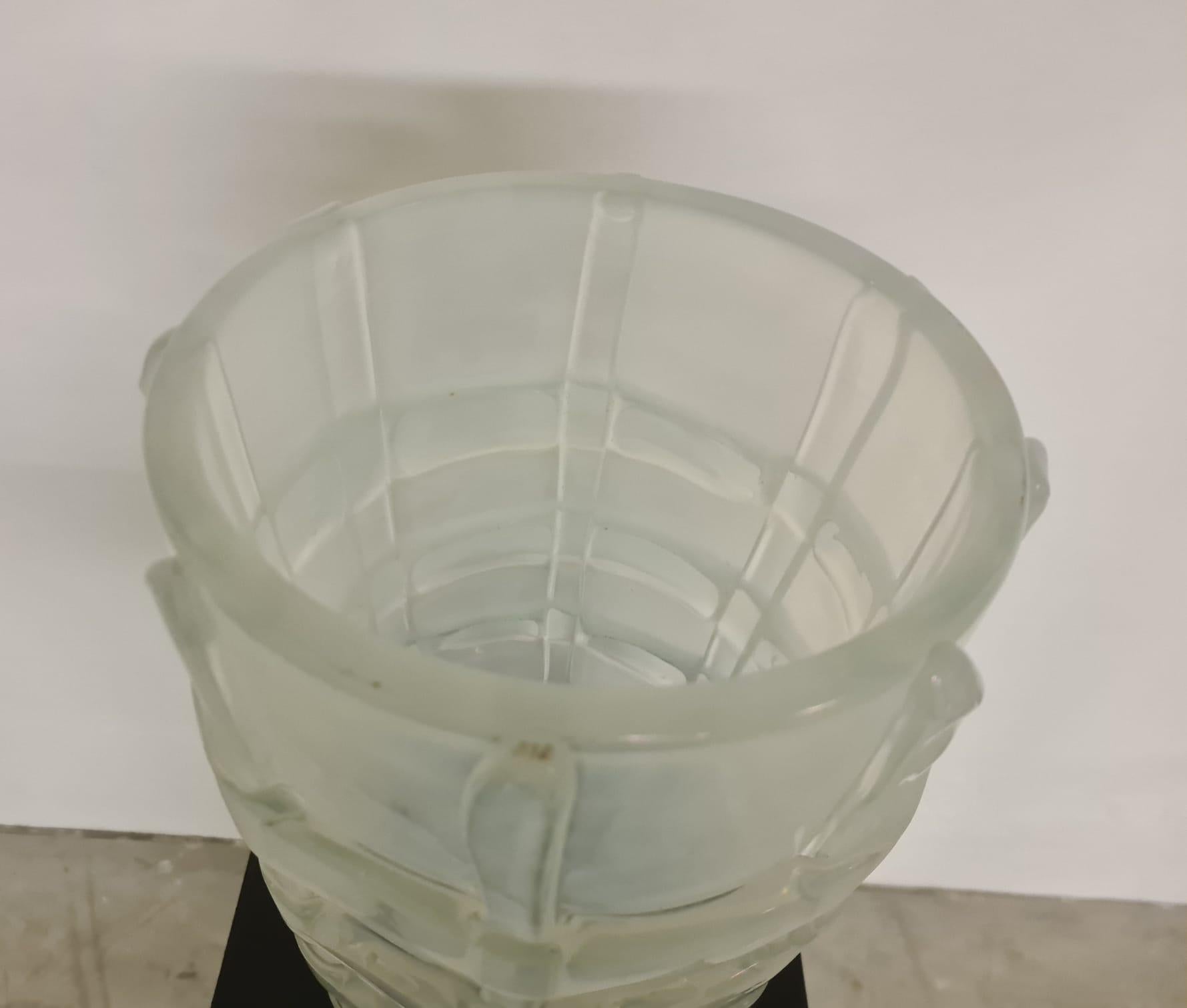 Jarrón de cristal iridiscente con aplicaciones de ercole Barovier para Ferro, Toso & Baro en venta 7