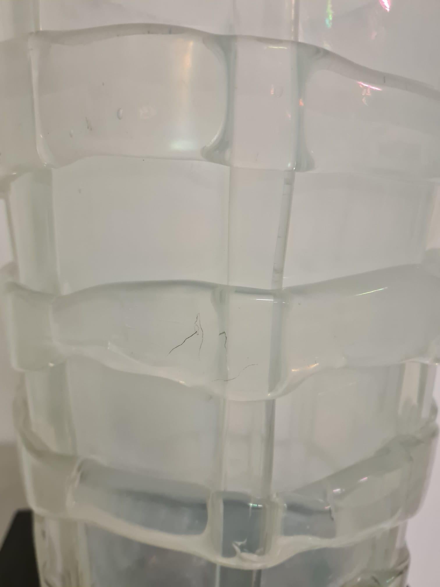Jarrón de cristal iridiscente con aplicaciones de ercole Barovier para Ferro, Toso & Baro Cristal de Murano en venta