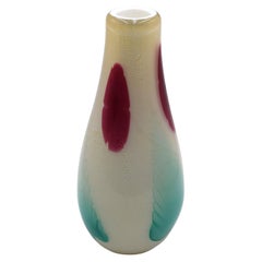 Vase à feuilles en verre de Murano, Italie, années 1960.