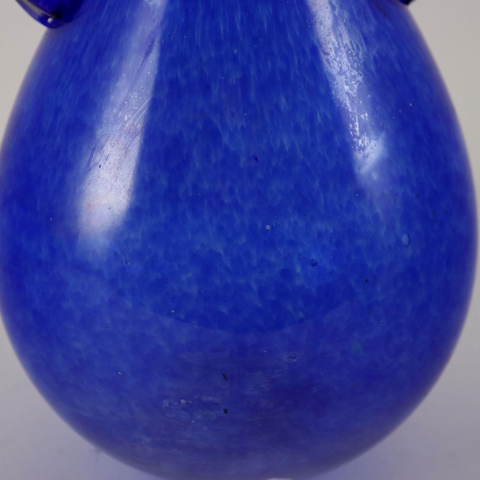 Italian Vaso in Vetro Murano Cenedese blu, Italia Anni '60 For Sale