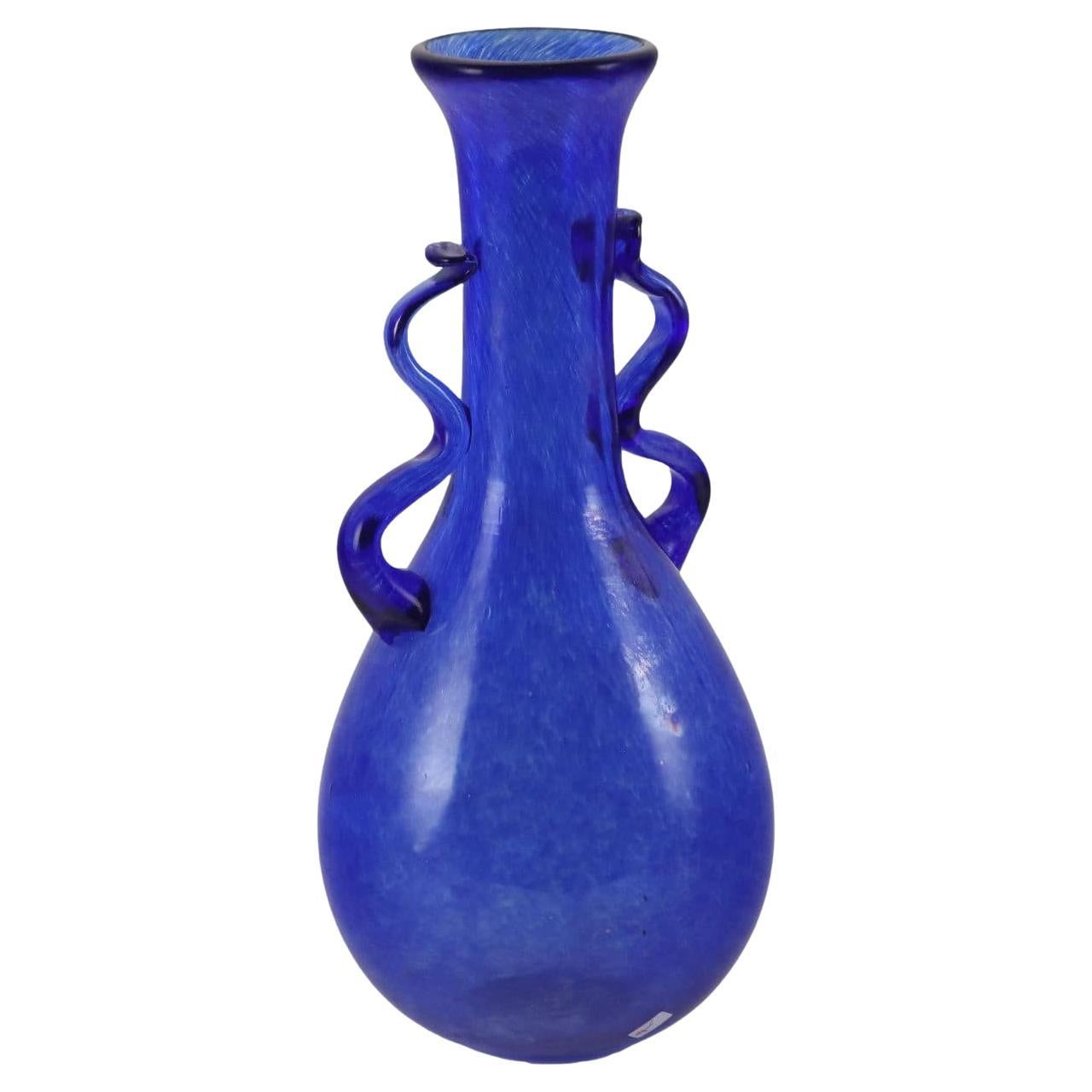 Vaso in Vetro Murano Cenedese blu, Italia Anni '60 For Sale