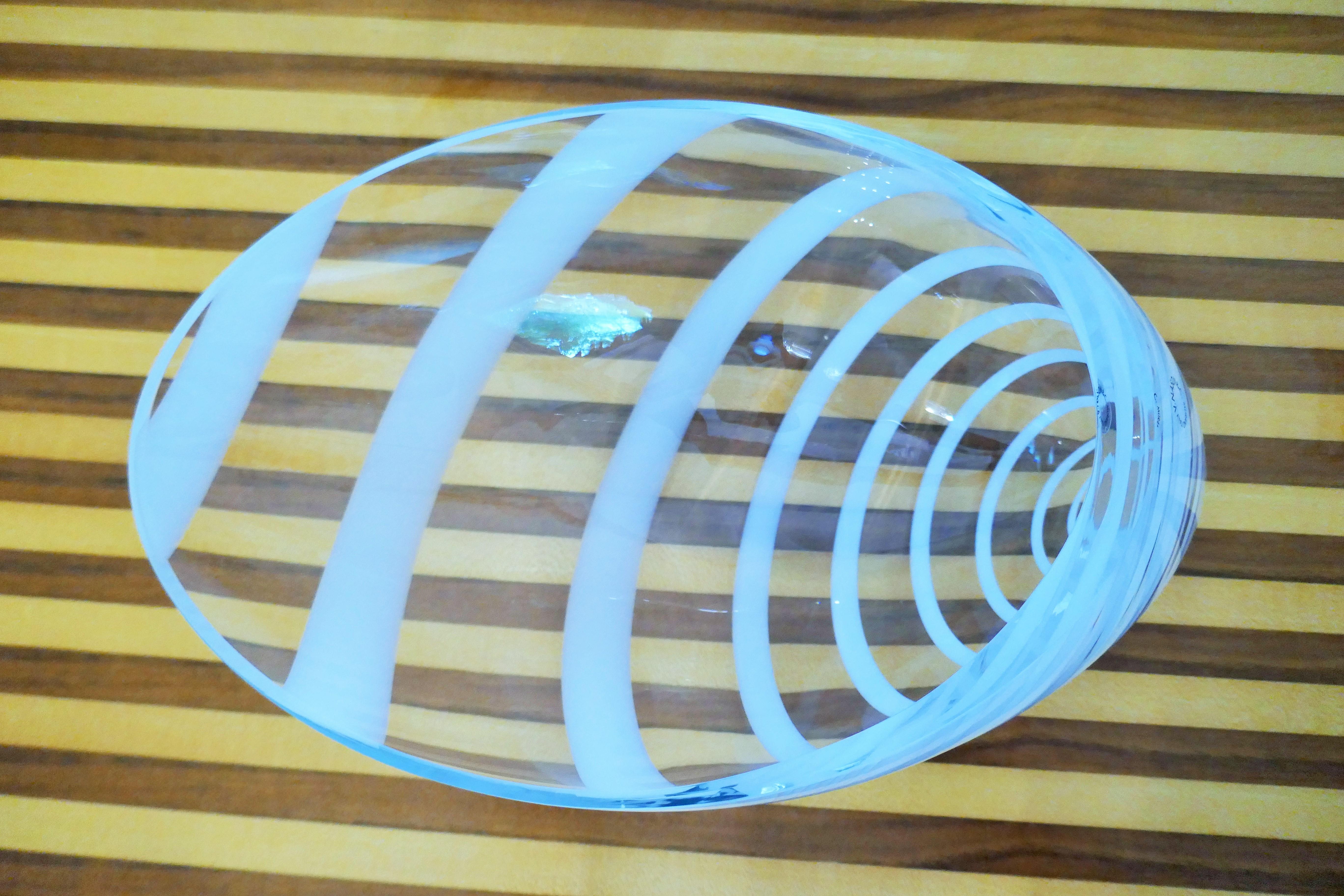Modern Vaso in vetro V Nason - conchiglia - spirale - firma a punta For Sale